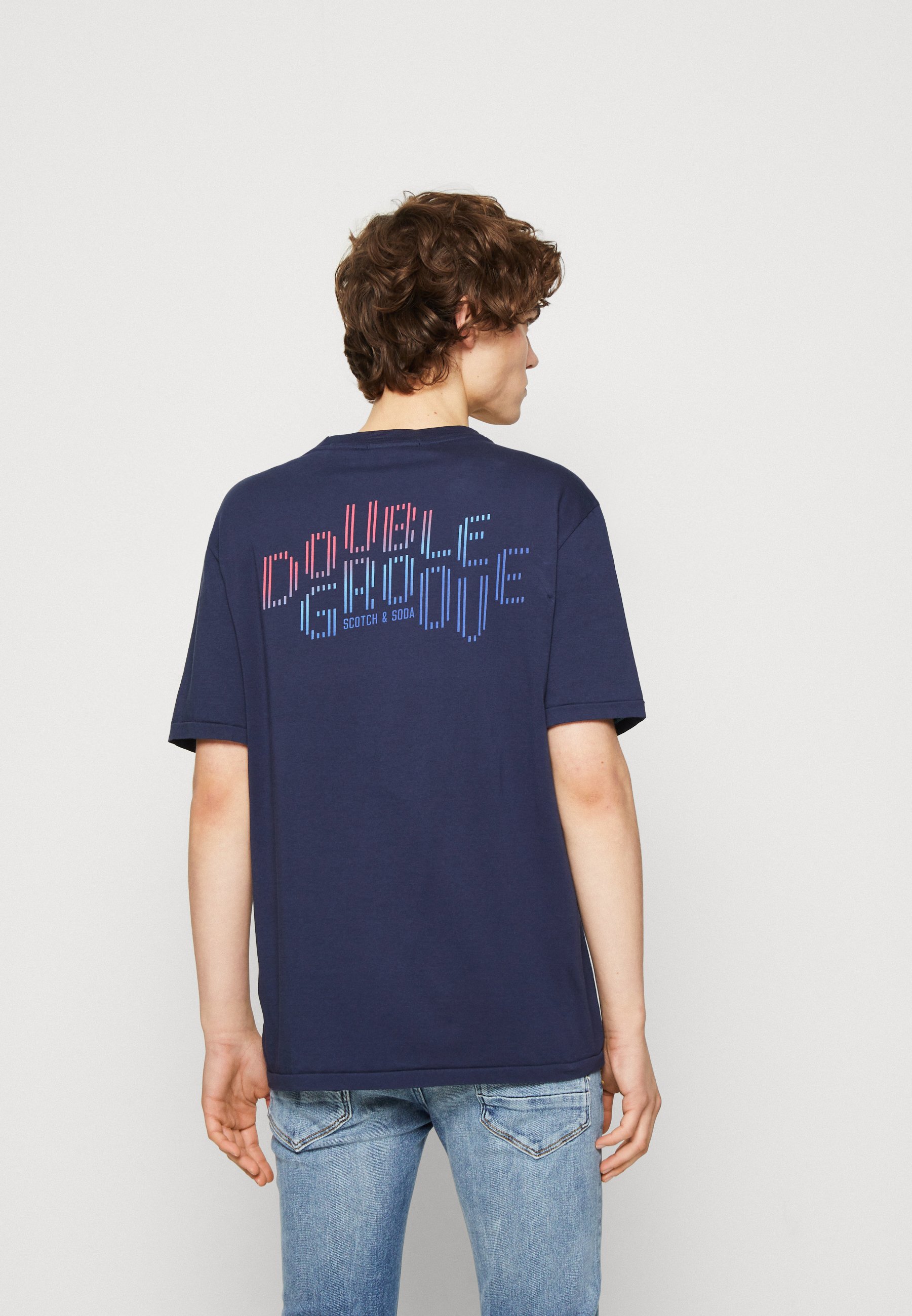 Scotch & Soda DOUBLE GROOVE - Print T-shirt - steel/dark blue