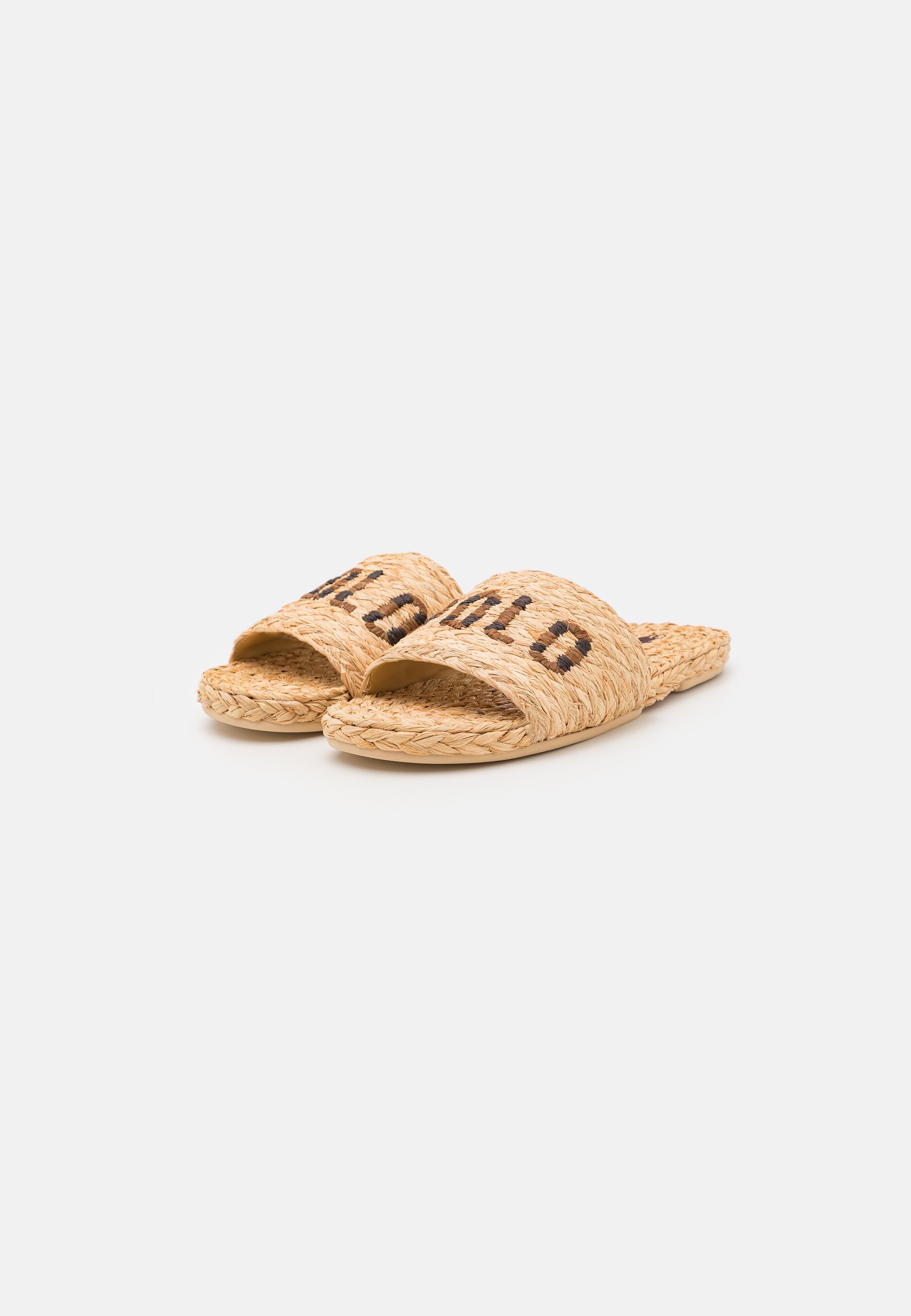 Polo Ralph Lauren SLDE - Mules - natural/hunter brown/multi-coloured
