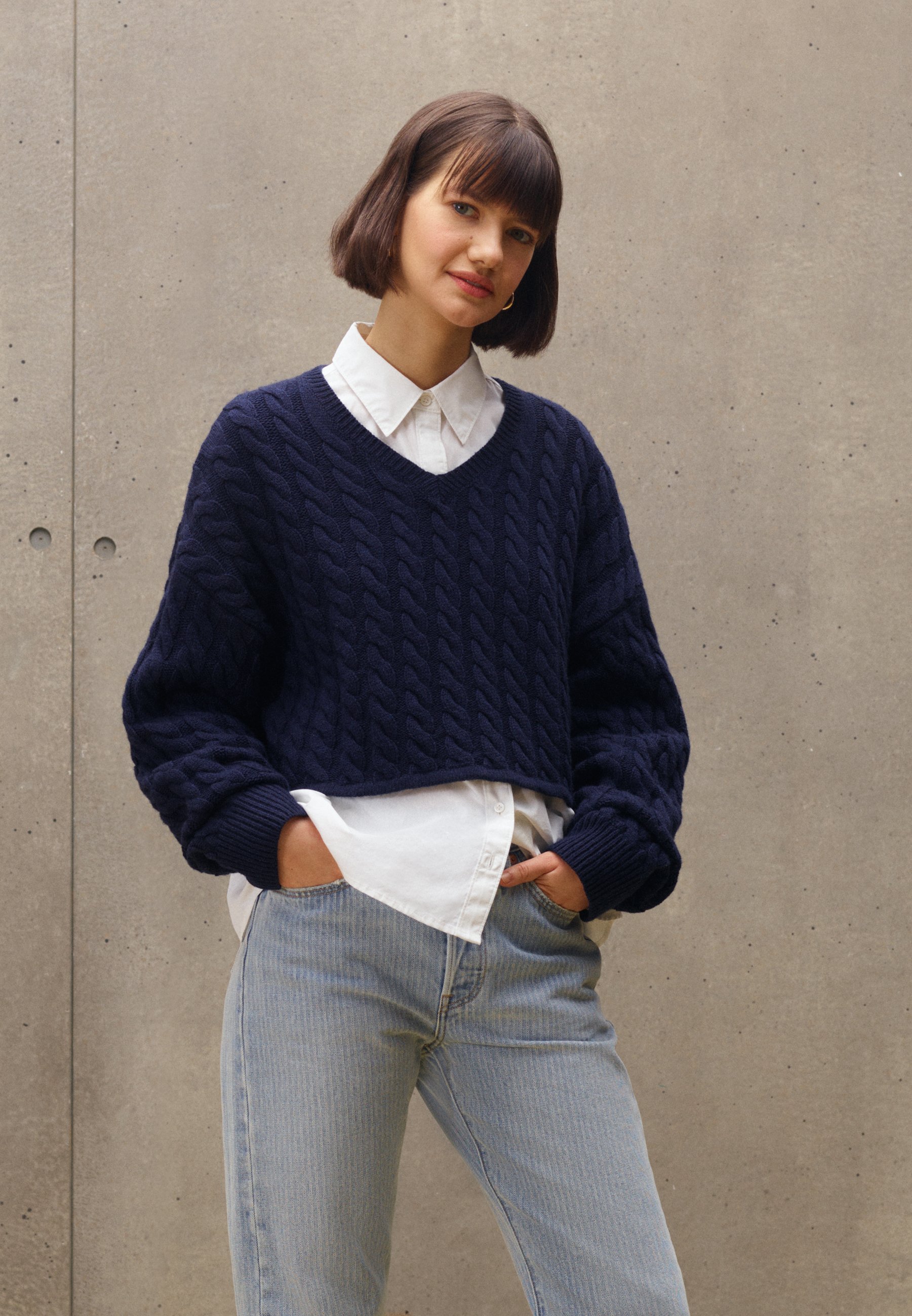 Levi's® RAE CROPPED SWEATER - Jumper - nightwatch blue/blue