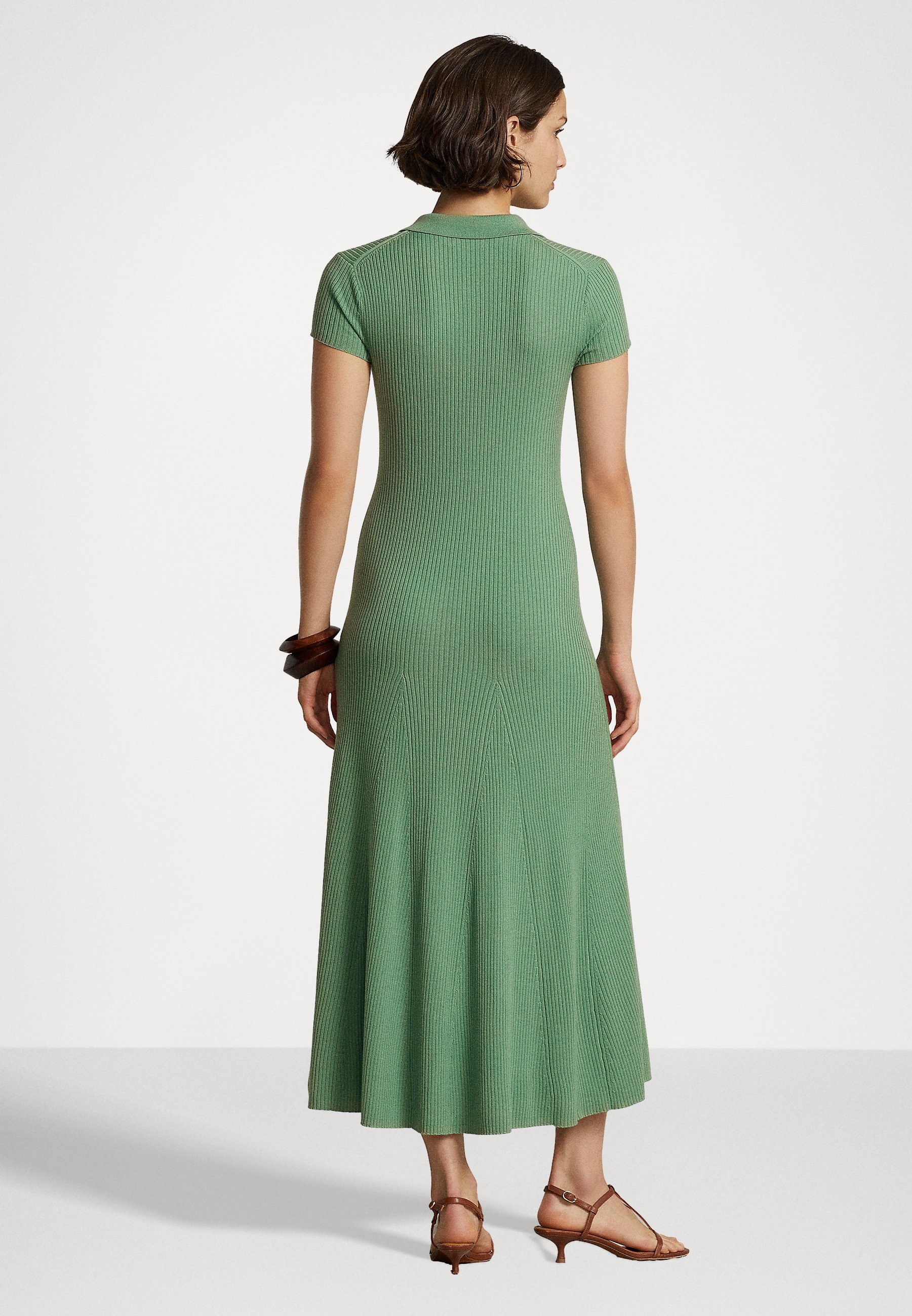 Polo Ralph Lauren COLLAR SHORT SLEEVE DAY DRESS - Jumper dress - fairway green/green