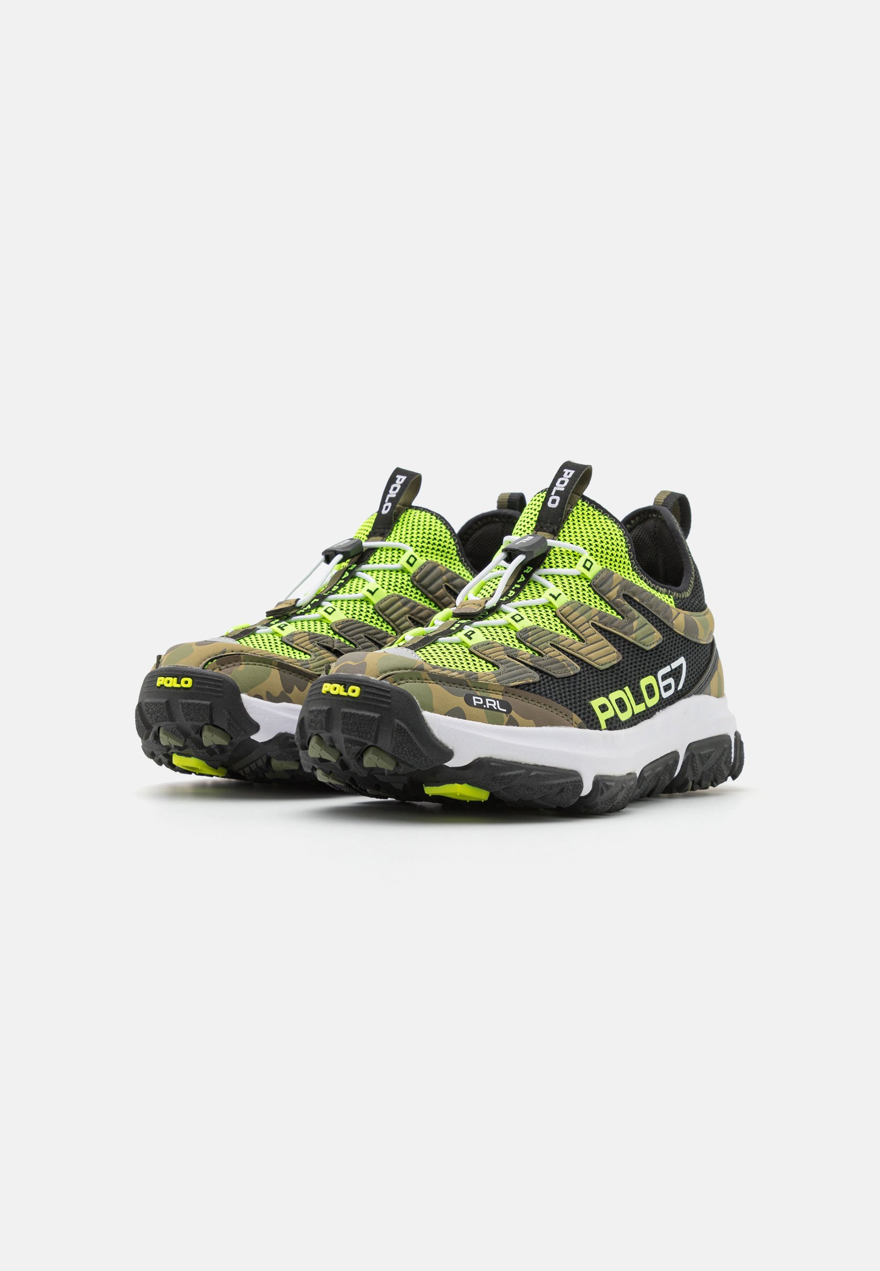 Polo Ralph Lauren ADVNTR 300 LACE UNISEX - Trainers - black/safety yellow/frog/black