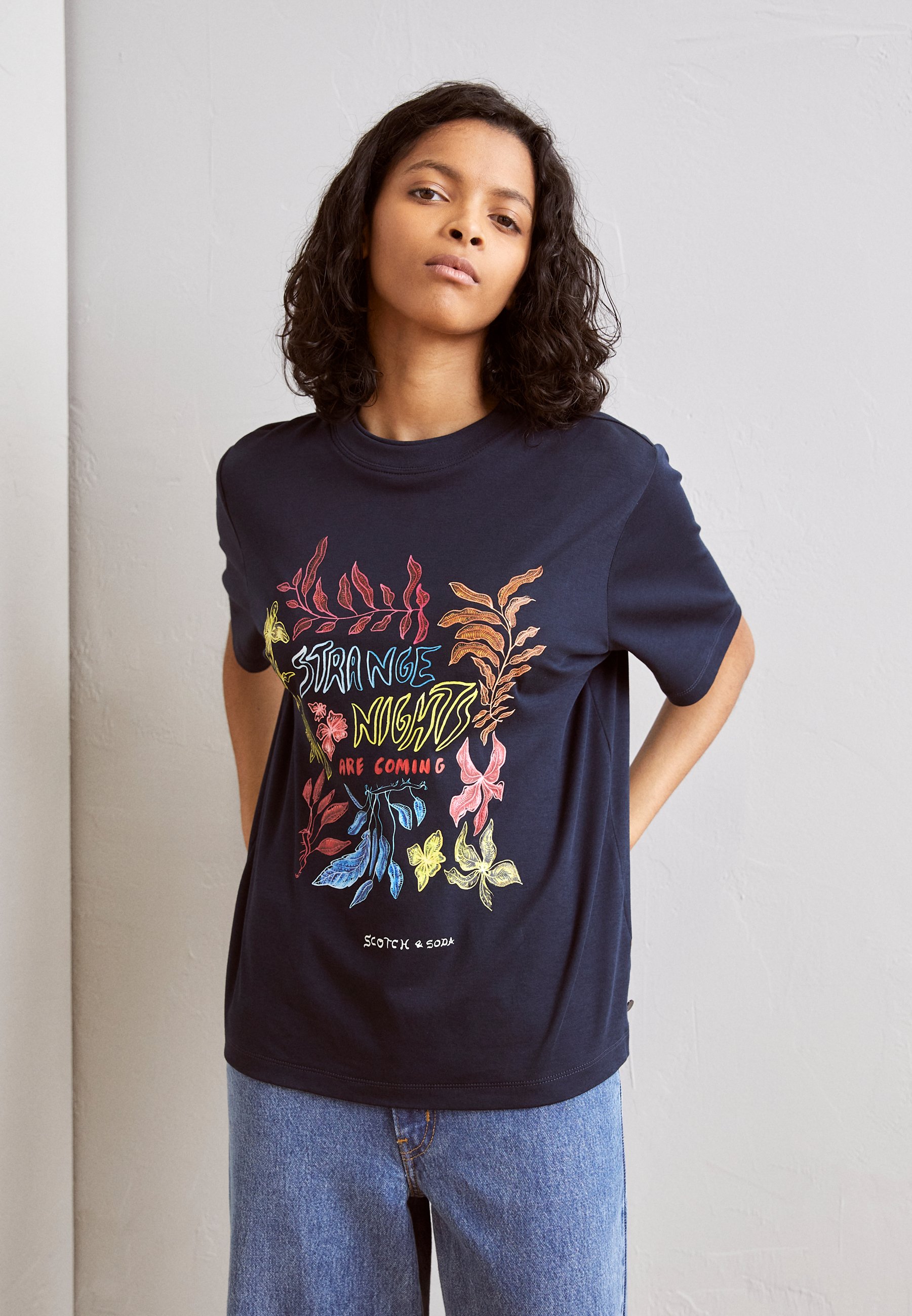 Scotch & Soda STRANGE NIGHTS RELAXED FIT - Print T-shirt - night/dark blue