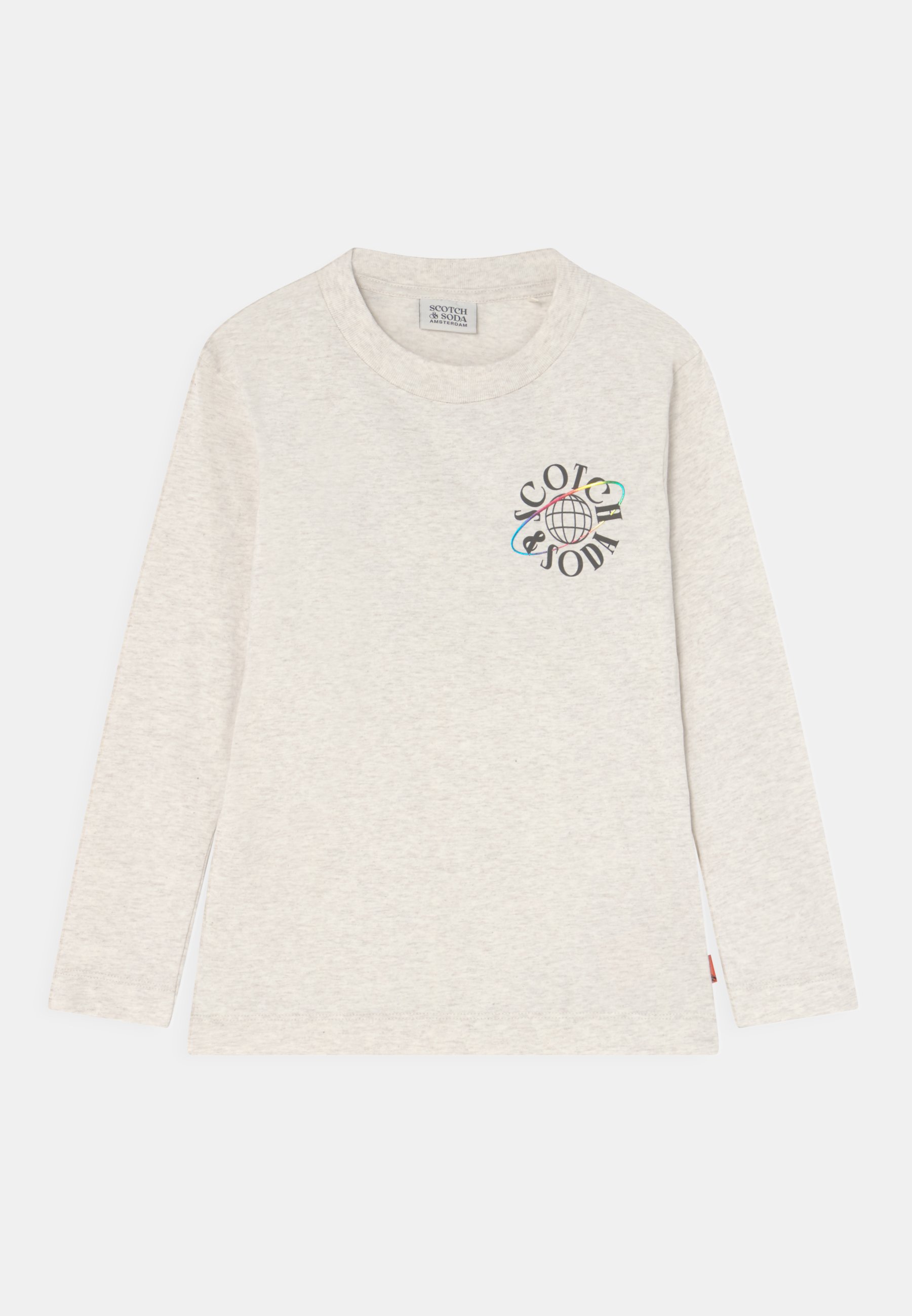 Scotch & Soda LONG-SLEEVED ARTWORK IN ORGANIC COTTON - Long sleeved top - ecru melange/off-white