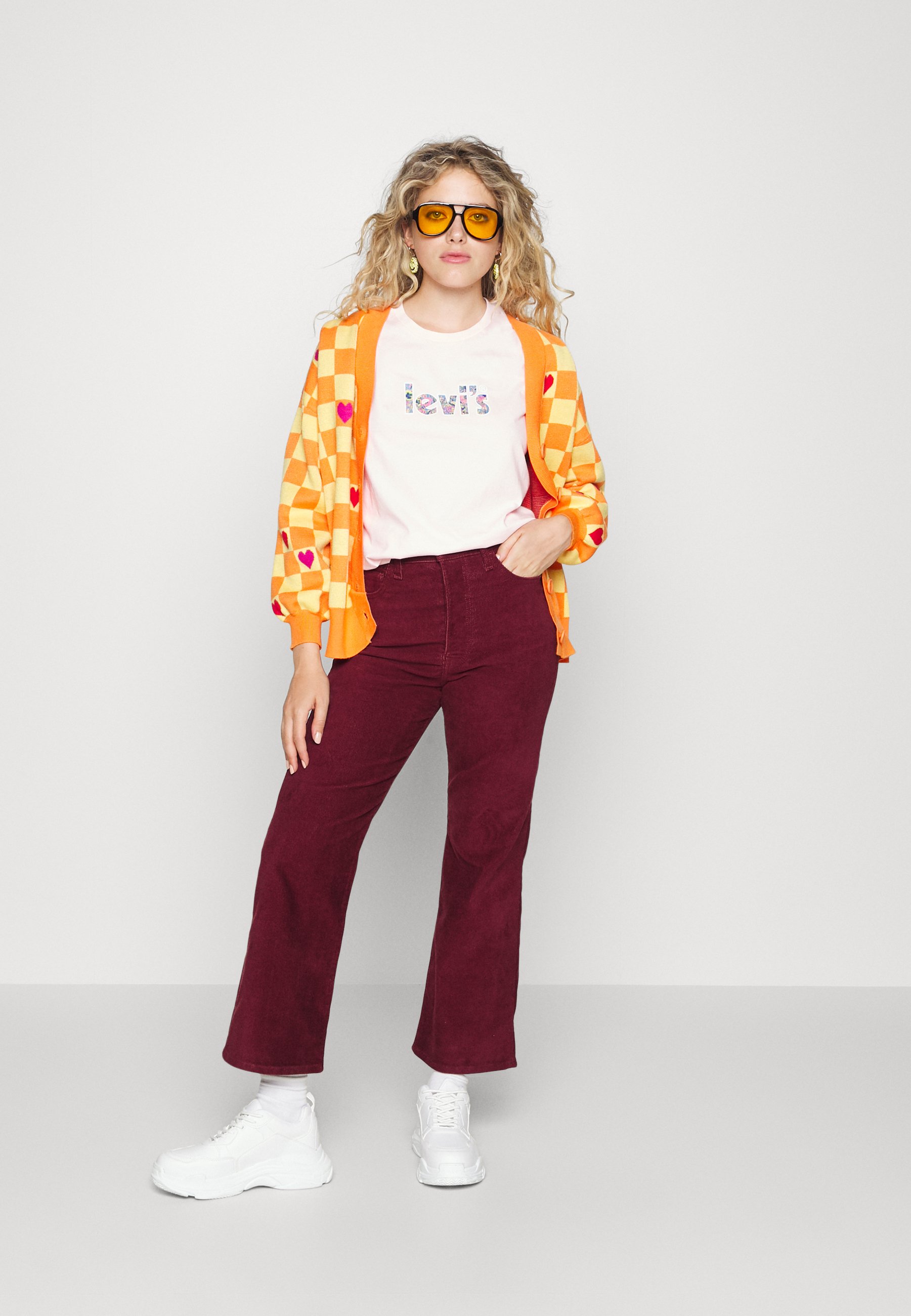 Levi's® RIBCAGE CROP BOOT - Trousers - tawny port/brown