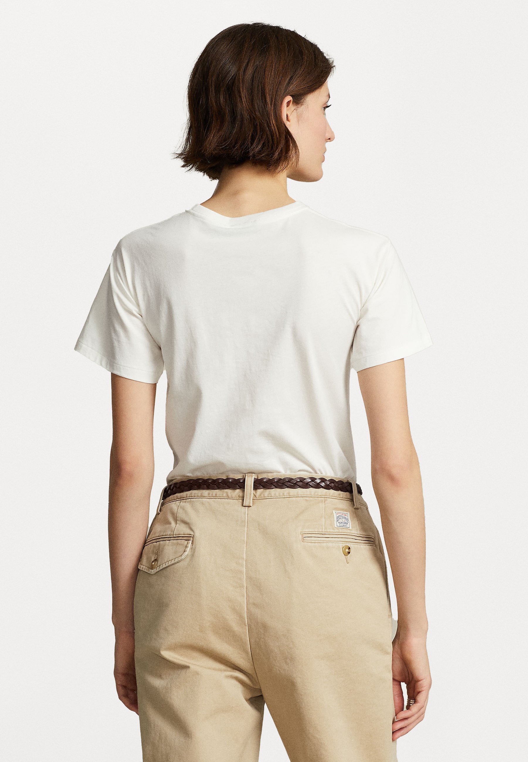 Polo Ralph Lauren BEAR SLEEVE - Print T-shirt - nevis/off-white