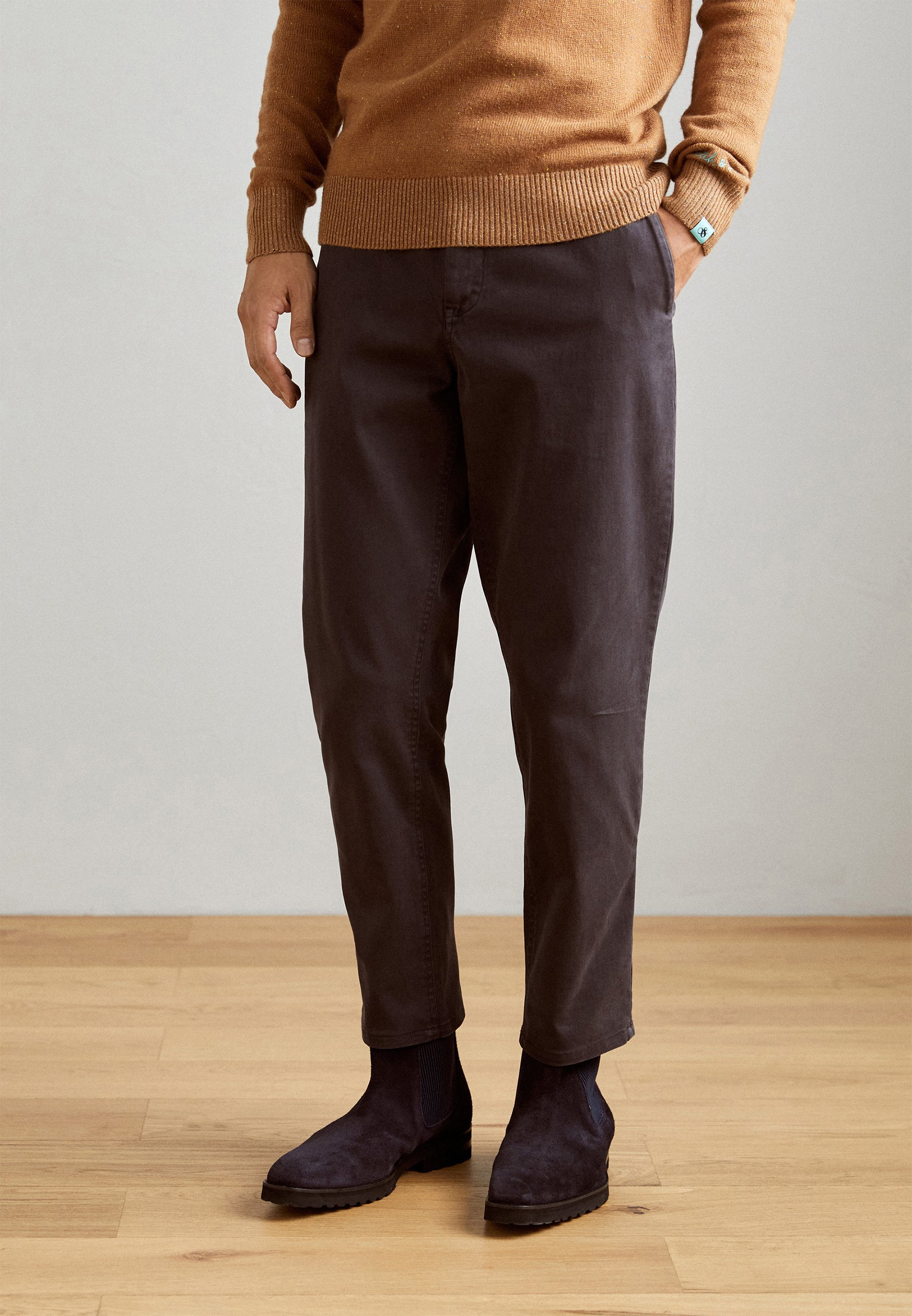 Scotch & Soda DRIFT GARMENT DYED STRETCH - Trousers - moondust/dark grey