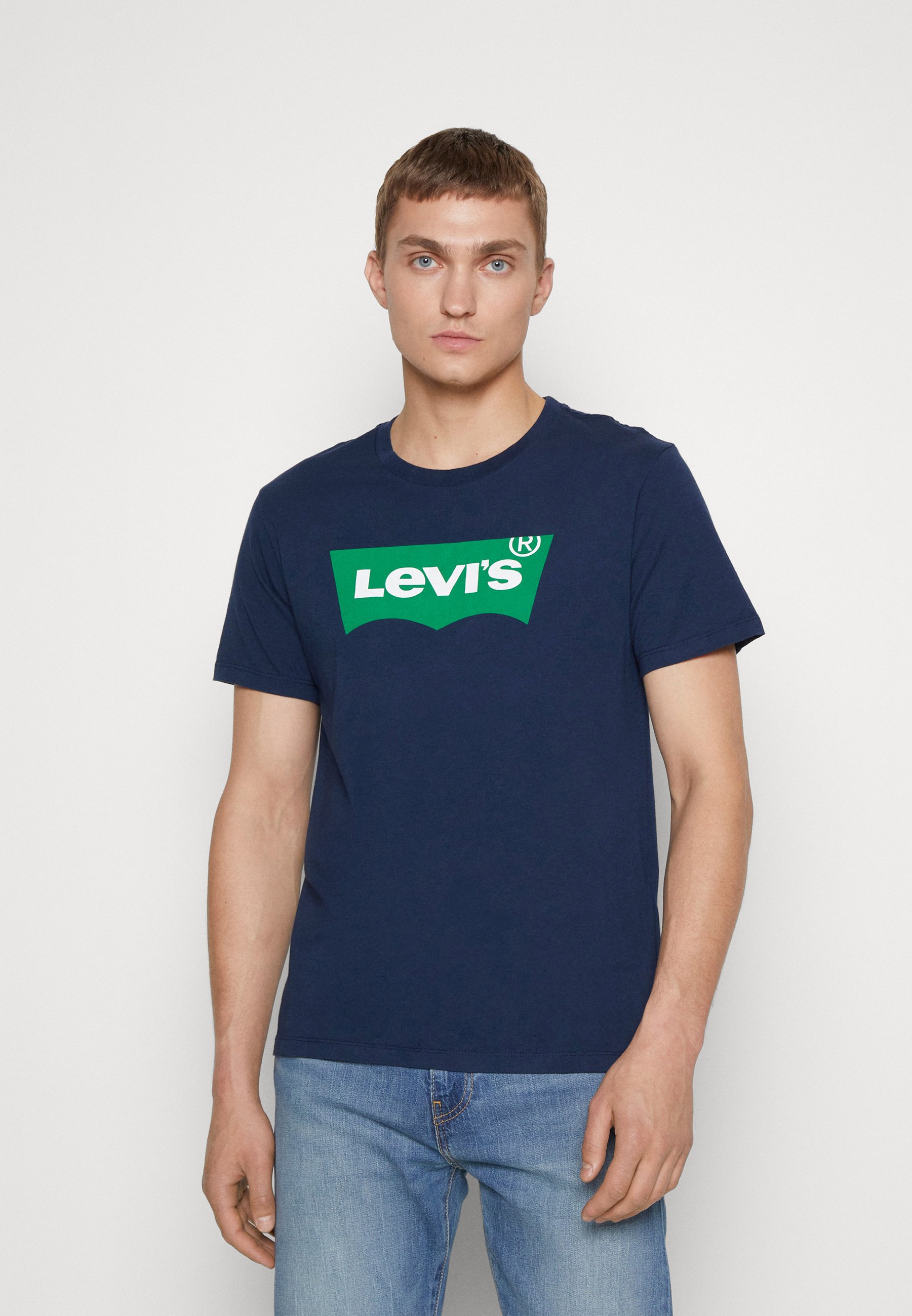 Levi's® GRAPHIC CREWNECK TEE - Print T-shirt - dark blue