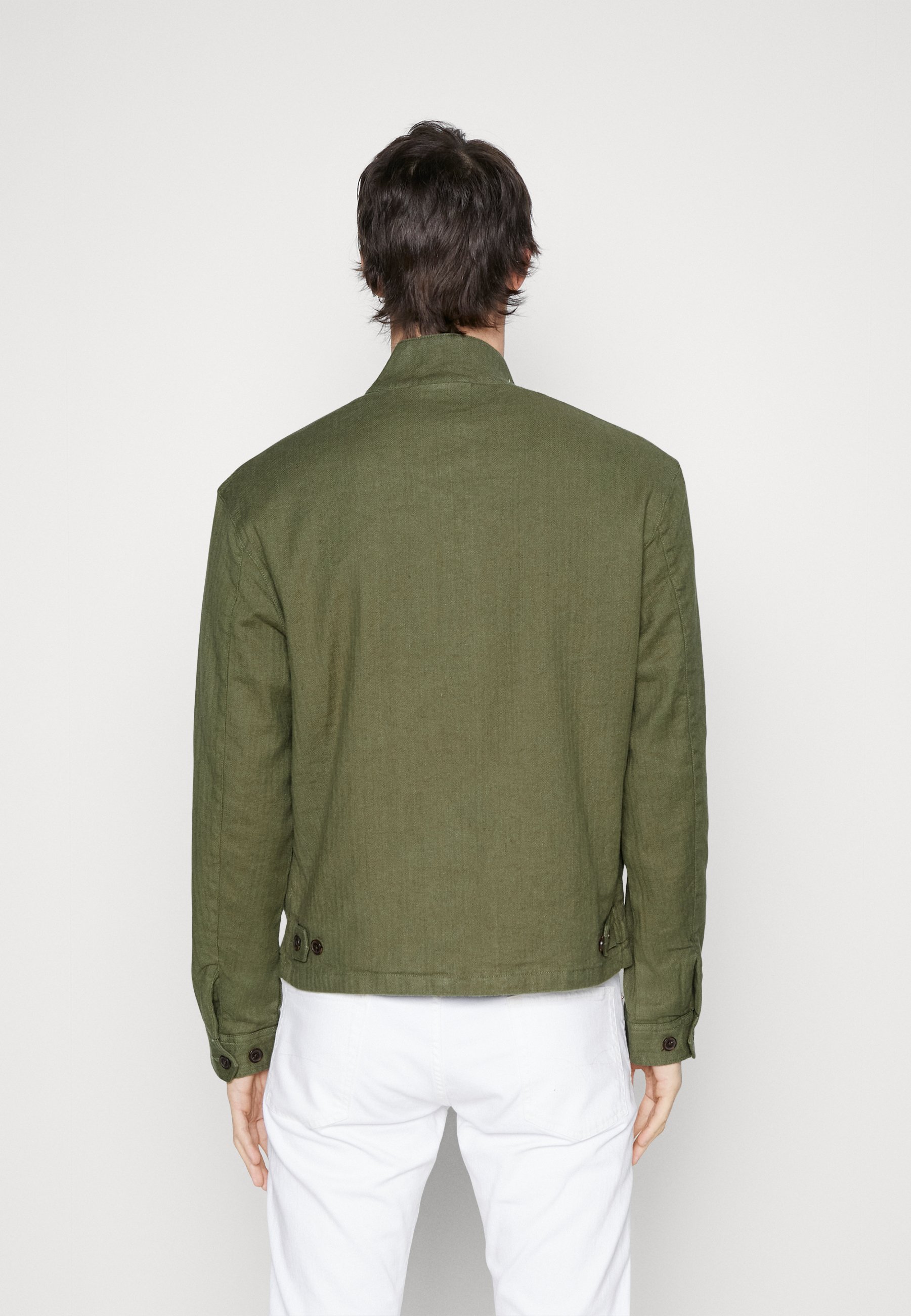 Polo Ralph Lauren LINEN-BLEND HERRINGBONE TWILL JACKET - Summer jacket - dark sage/khaki