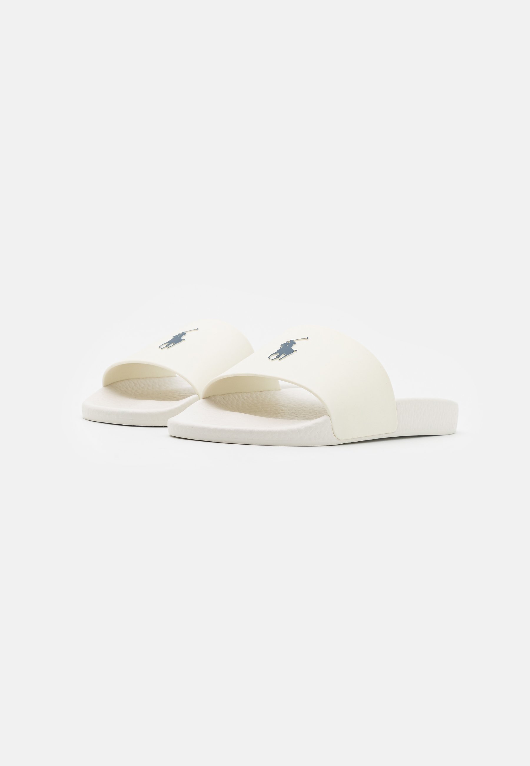 Polo Ralph Lauren SLIDE UNISEX - Pool slides - deckwash white/navy/white