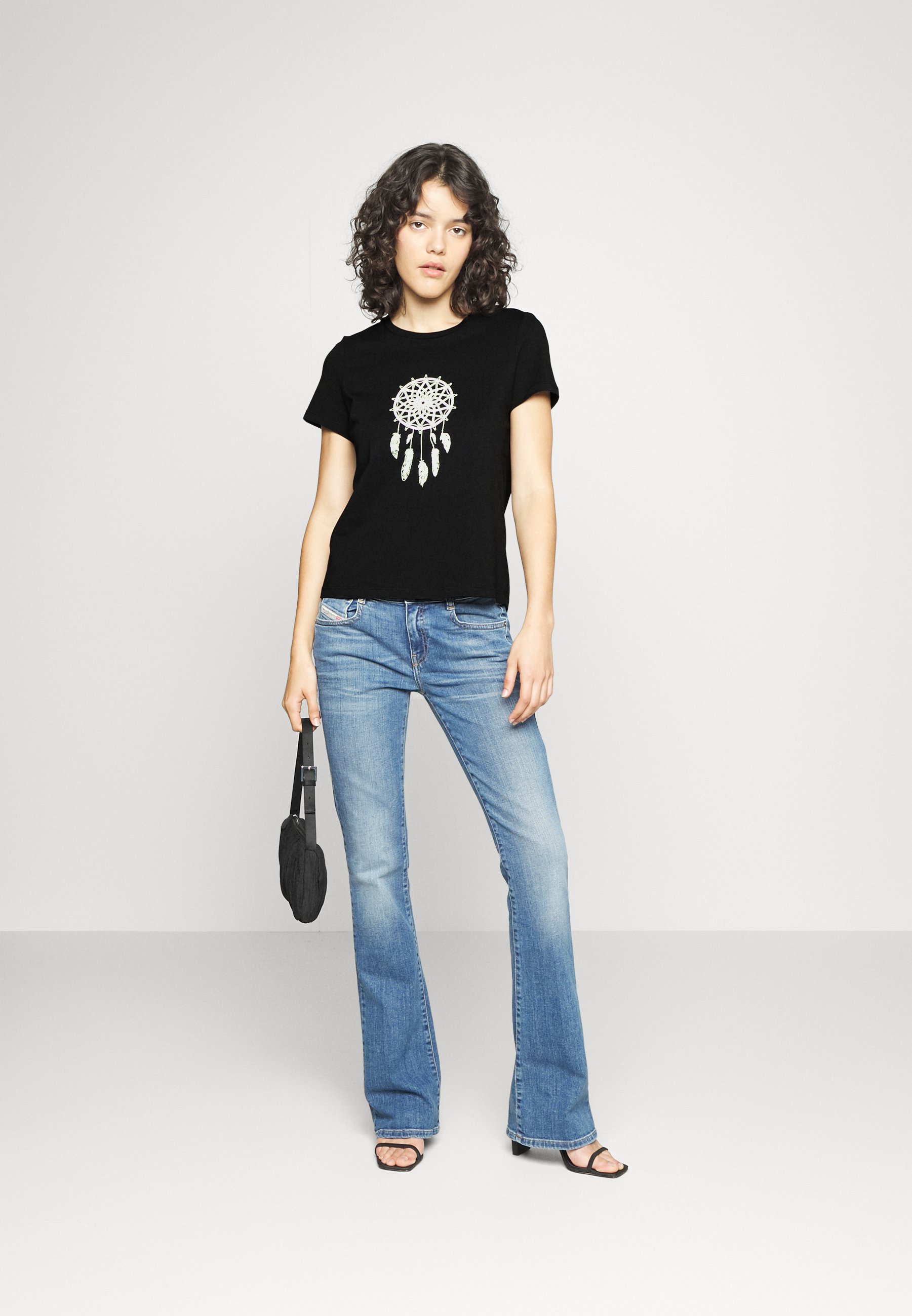 Vero Moda VMJUDI O NECK - Print T-shirt - black/black