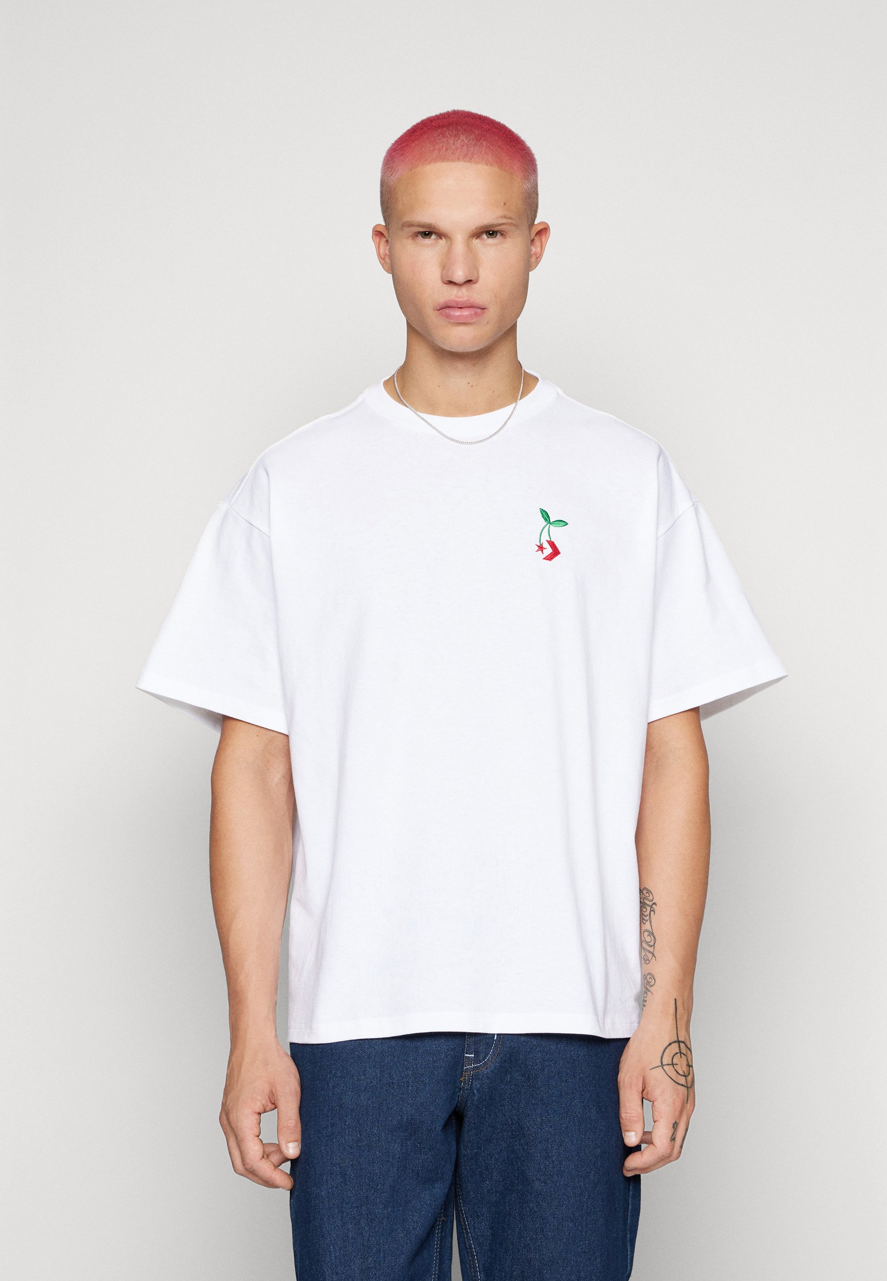 Converse STAR CHEVRON CHERRY UNISEX - Basic T-shirt - white