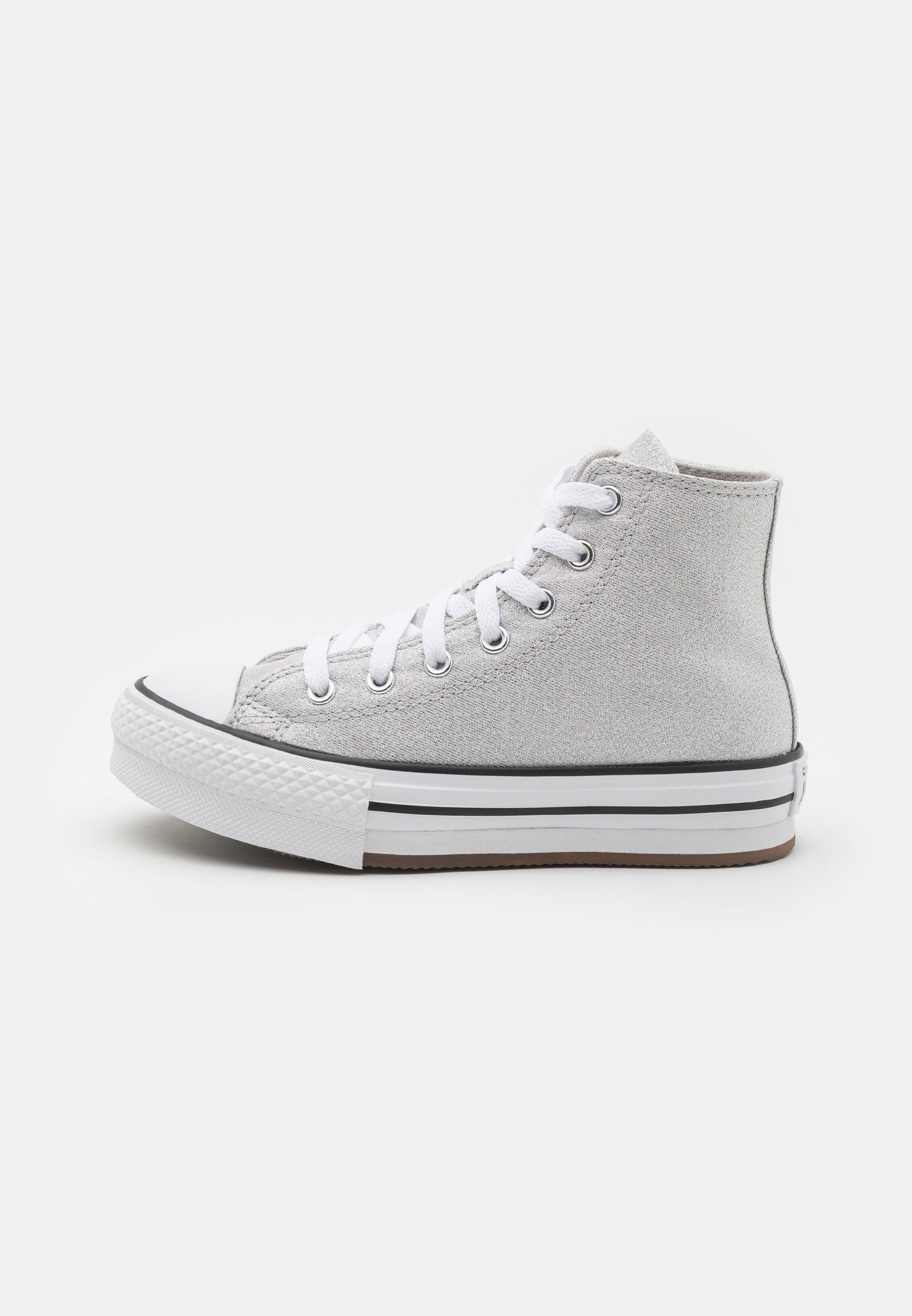 Converse CHUCK TAYLOR ALL STAR LIFT PLATFORM PRISM GLITTER UNISEX - High-top trainers - mouse/white/black/silver-coloured