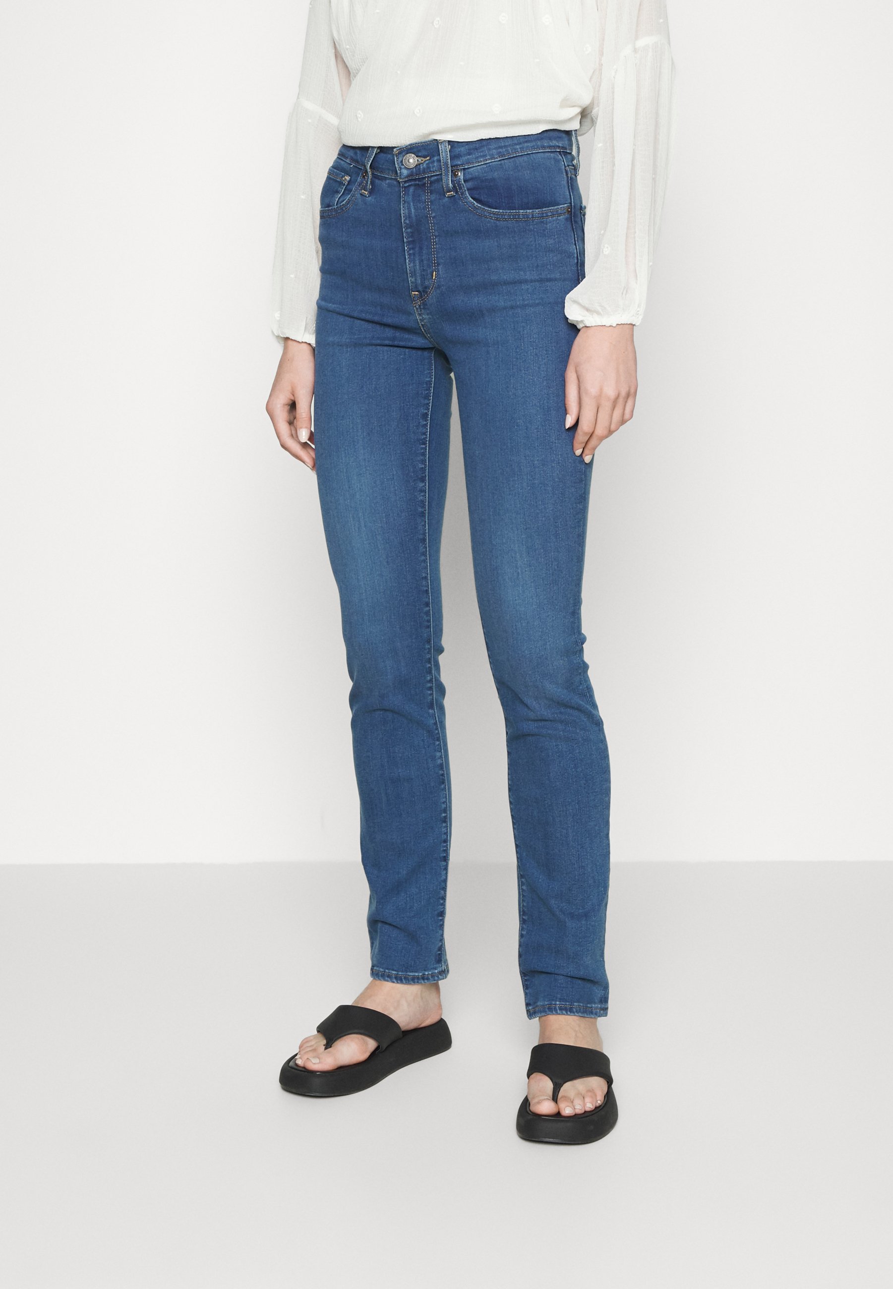 Levi's® HIGH RISE  - Straight leg jeans - bogota boogie/dark-blue denim