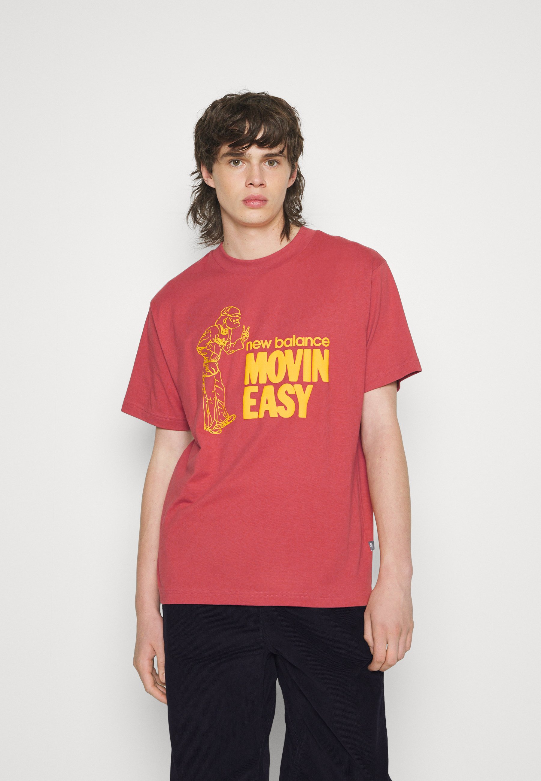 NB MOVIN EASY - Print T-shirt - light red/mottled light red