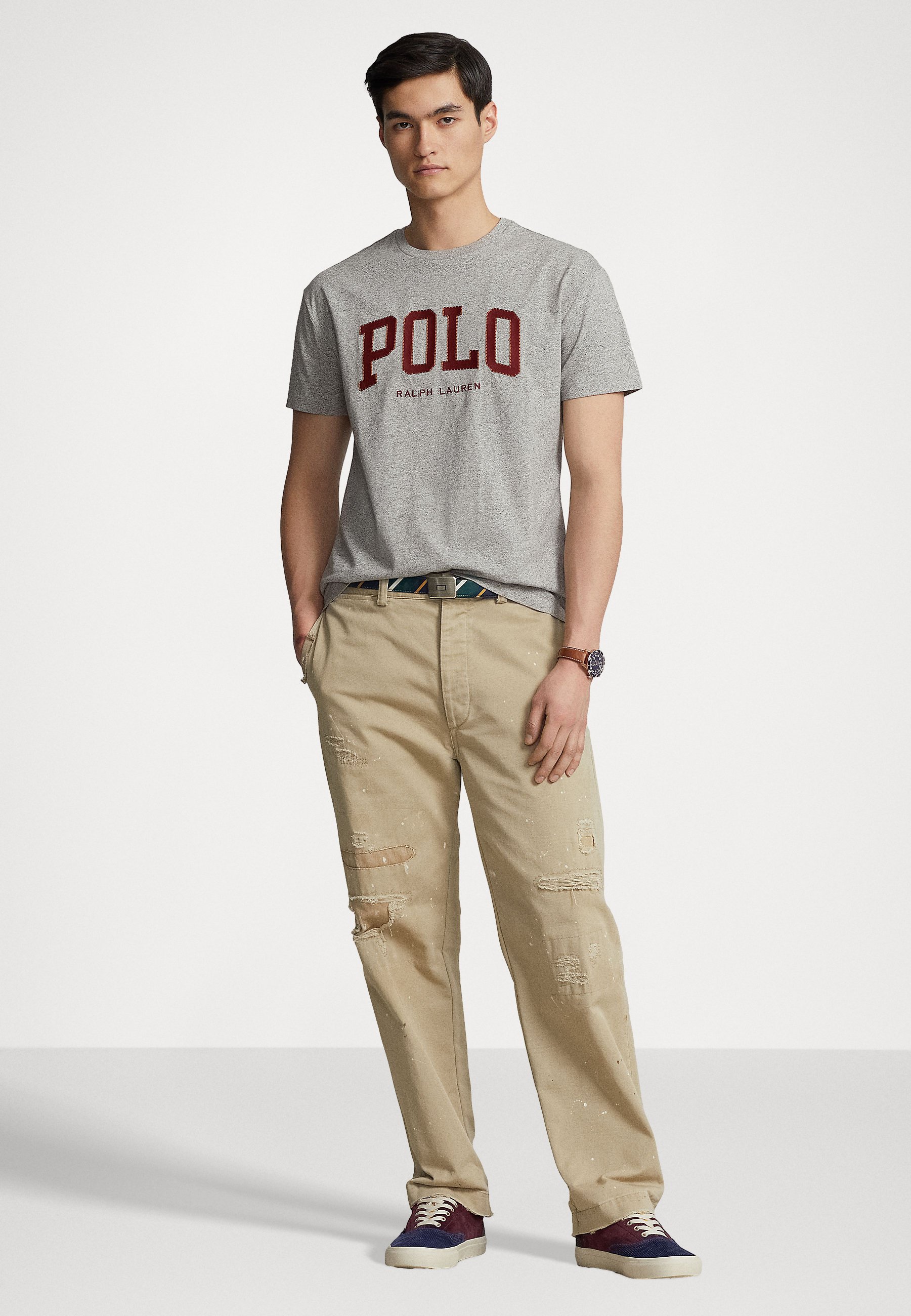 Polo Ralph Lauren SHORT SLEEVE - Print T-shirt - dark vintage heather/light grey