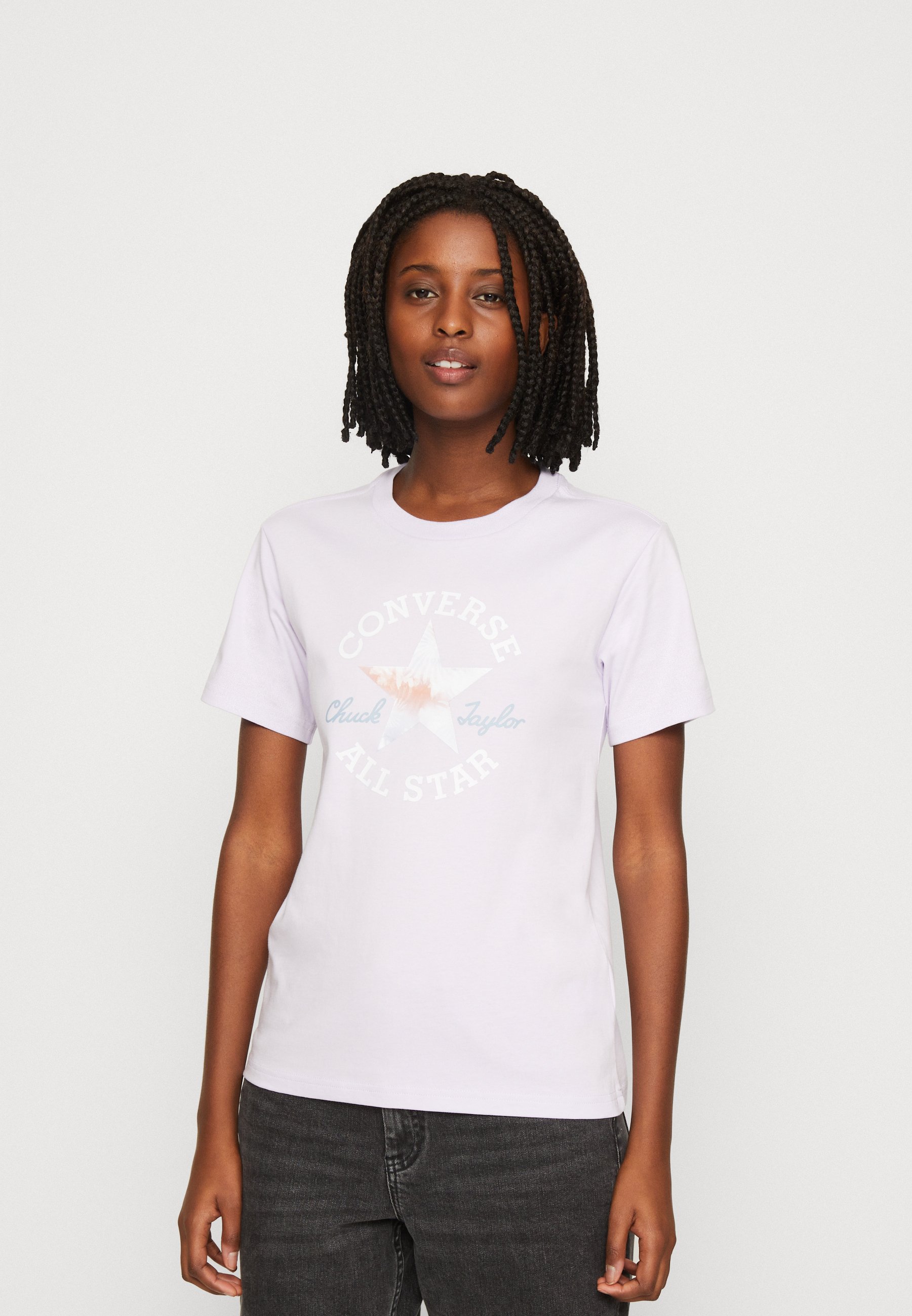 Converse FLORAL CHUCK TAYLOR ALL STAR PATCH SHORT SLEEVE - Print T-shirt - vapor violet/lilac