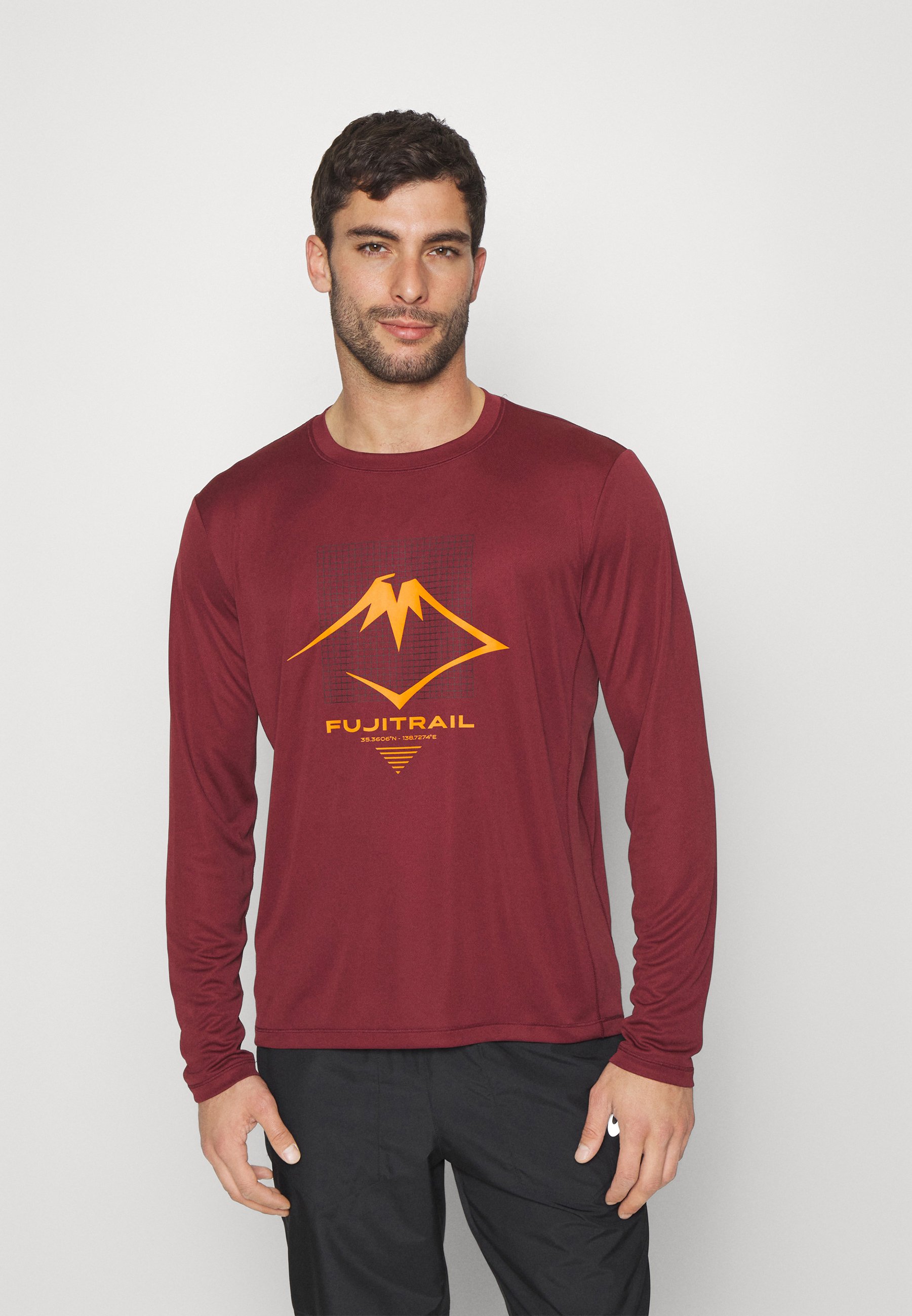 ASICS FUJITRAIL LOGO  - Long sleeved top - antique red/performance black/bright orange/red