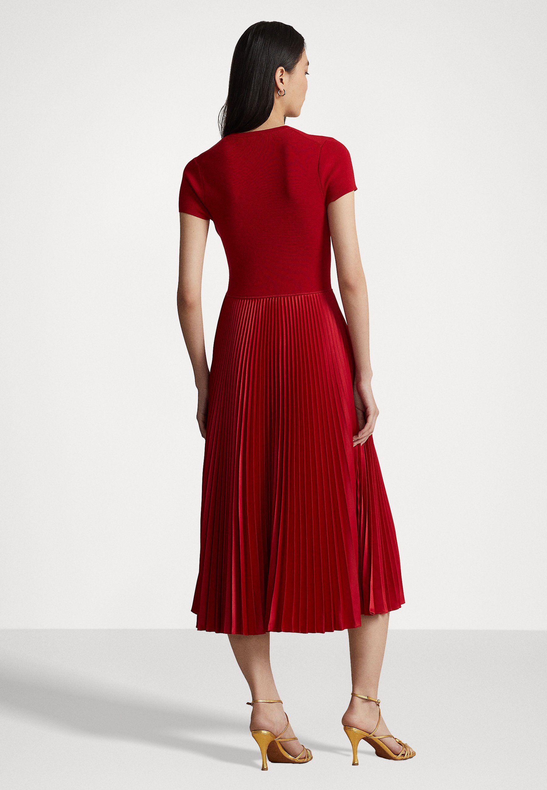Polo Ralph Lauren SHORT SLEEVE DRESS - Cocktail dress / Party dress - red