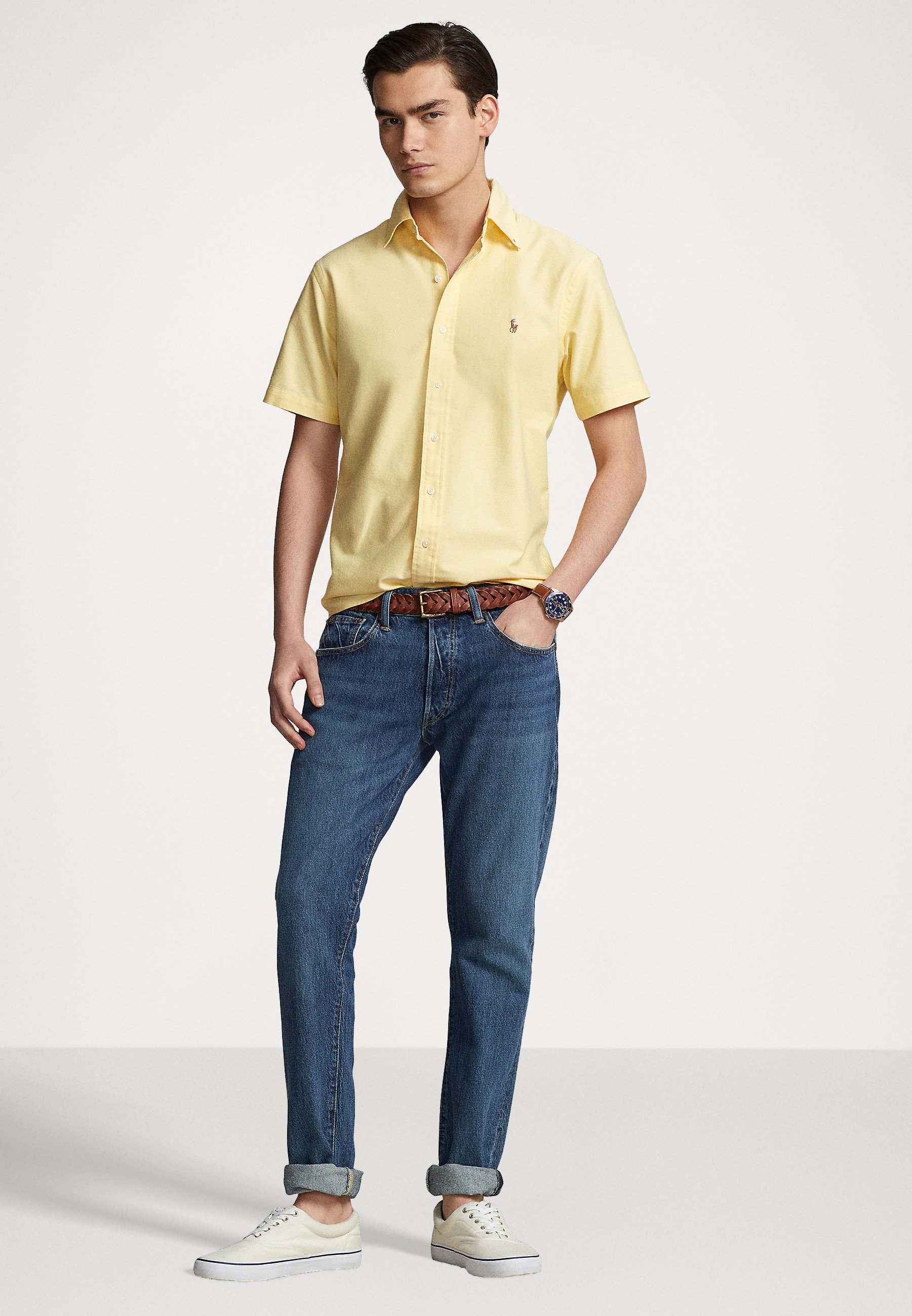 Polo Ralph Lauren SHORT SLEEVE SPORT SHIRT - Shirt - yellow oxford/yellow