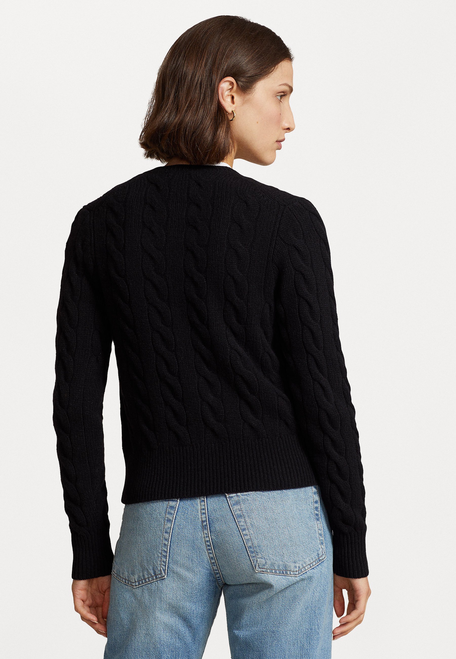 Polo Ralph Lauren LONG SLEEVE CARDIGAN - Cardigan - black