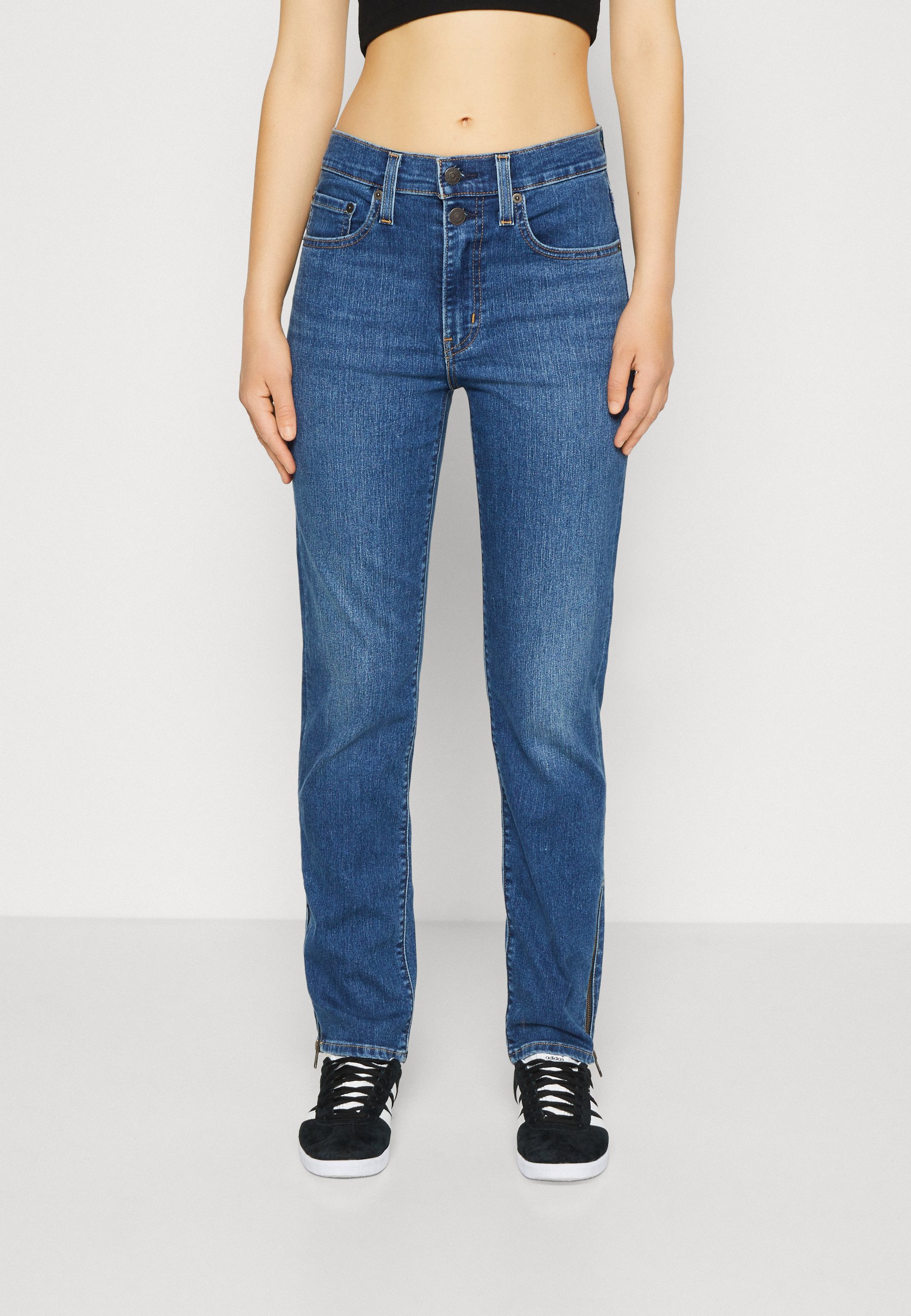 Levi's® 724™ BUTTON SHANK - Straight leg jeans - all zipped up/stone blue denim