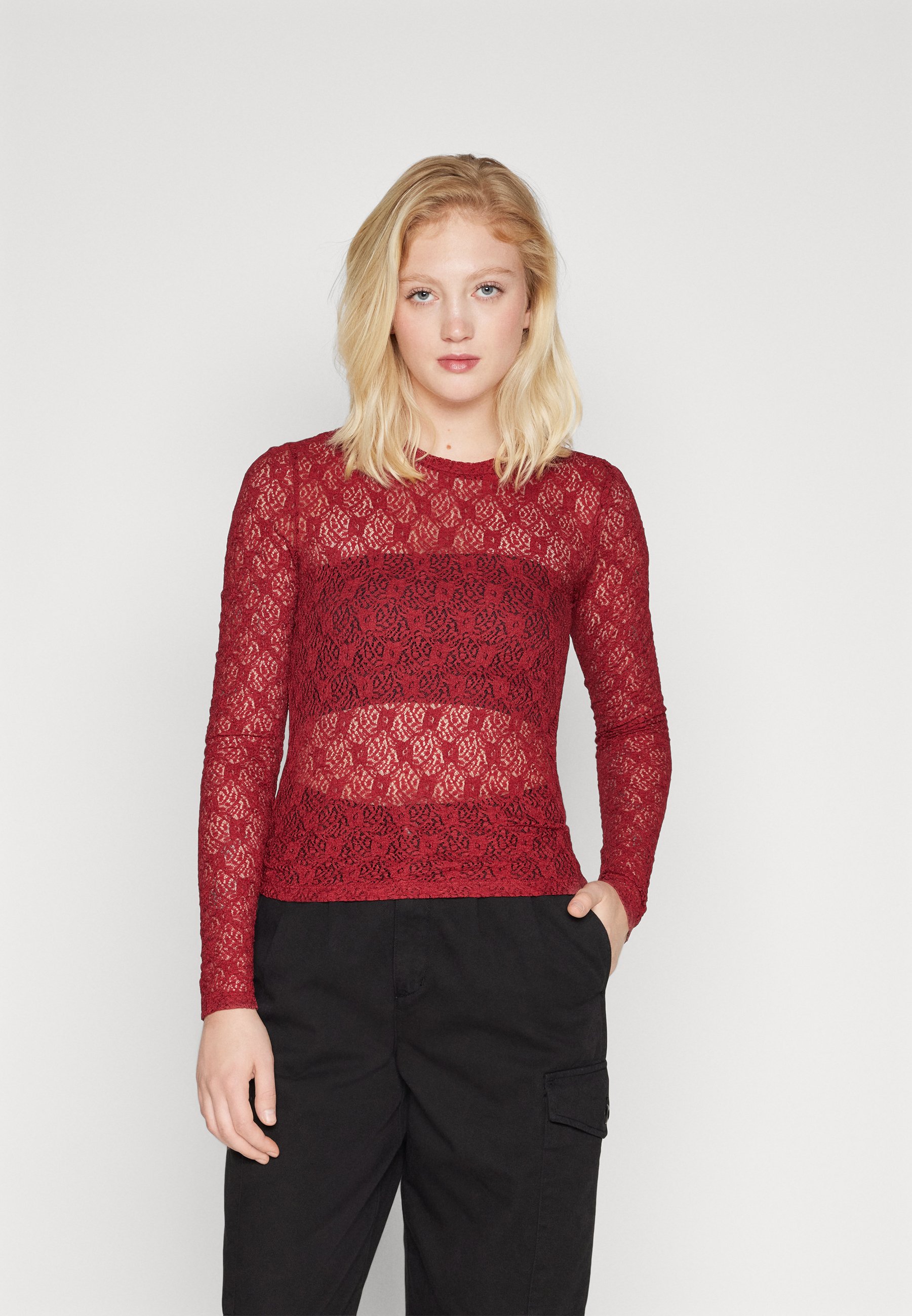 ONLY ONLBENNE - Long sleeved top - biking red/red
