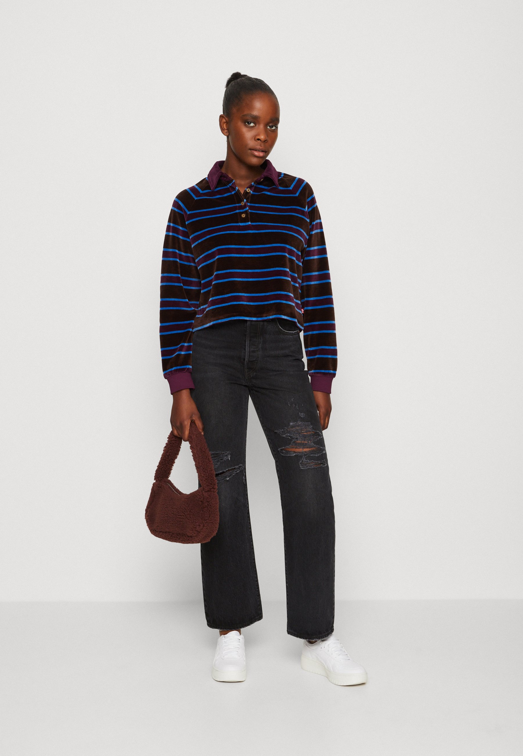 Levi's® STRAIGHT ANKLE - Straight leg jeans - skewed break/destroyed denim