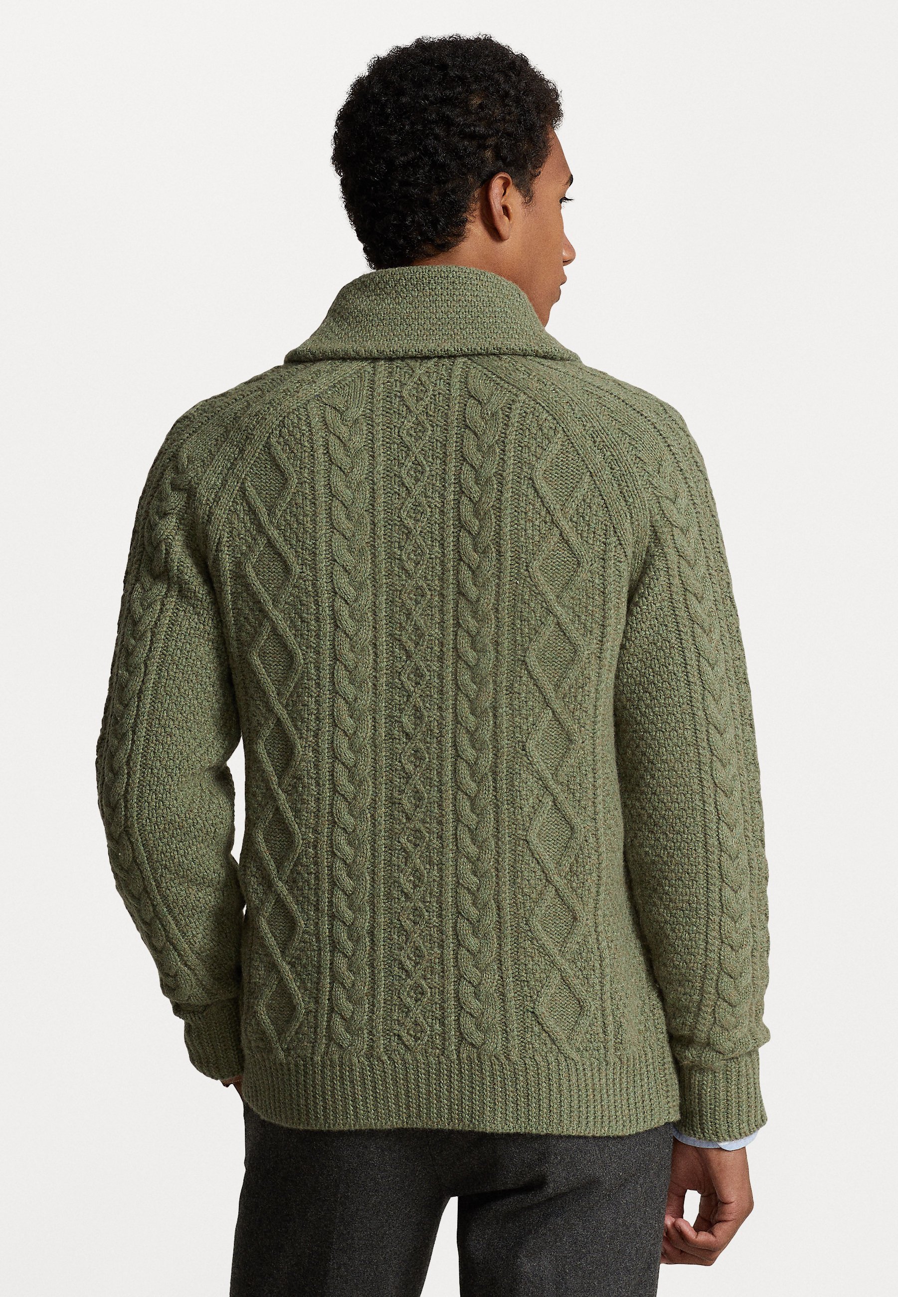 Polo Ralph Lauren LONG SLEEVE CARDIGAN - Cardigan - woodland heather/dark green