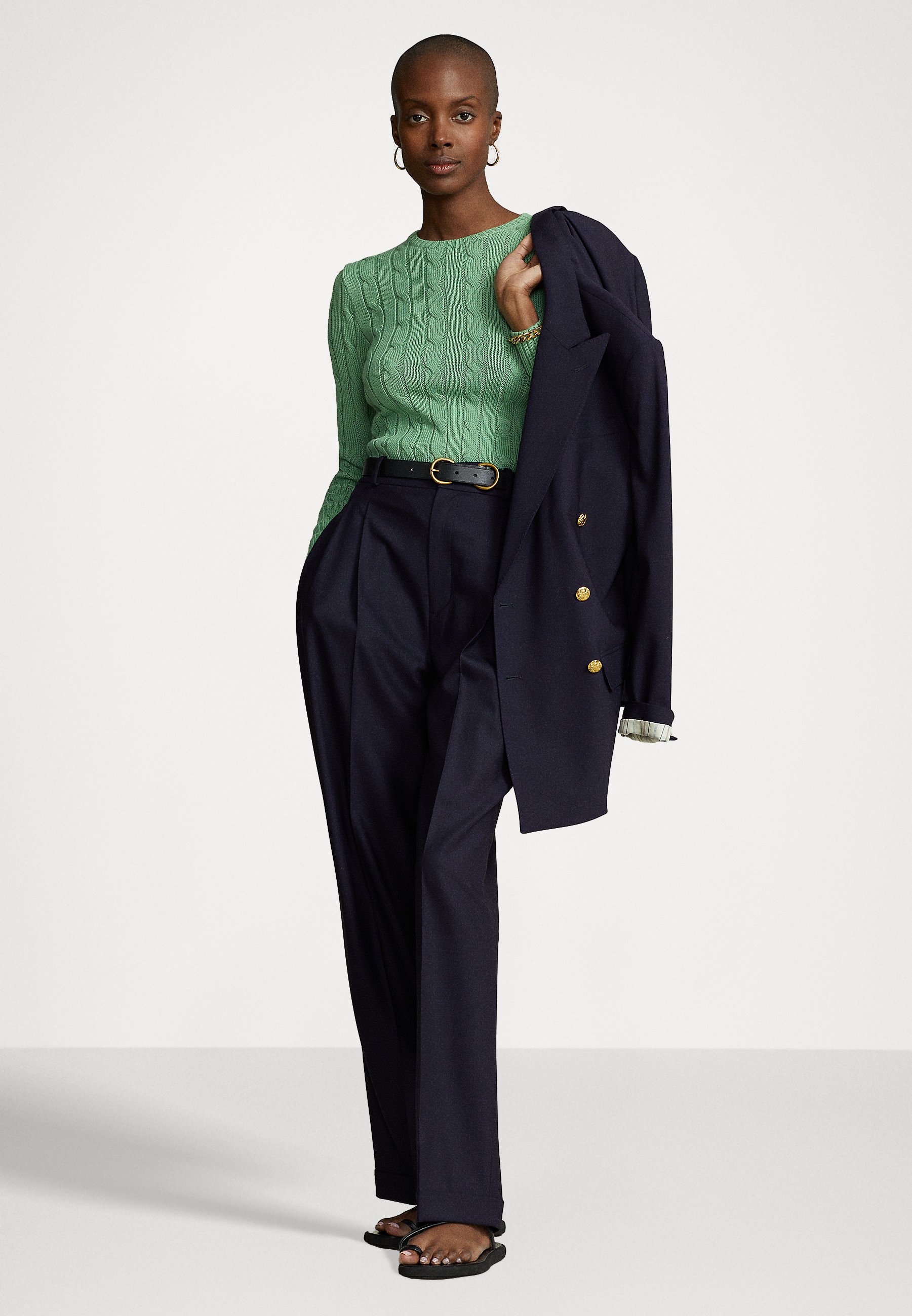 Polo Ralph Lauren JULIANNA LONG SLEEVE - Jumper - outback green/light green