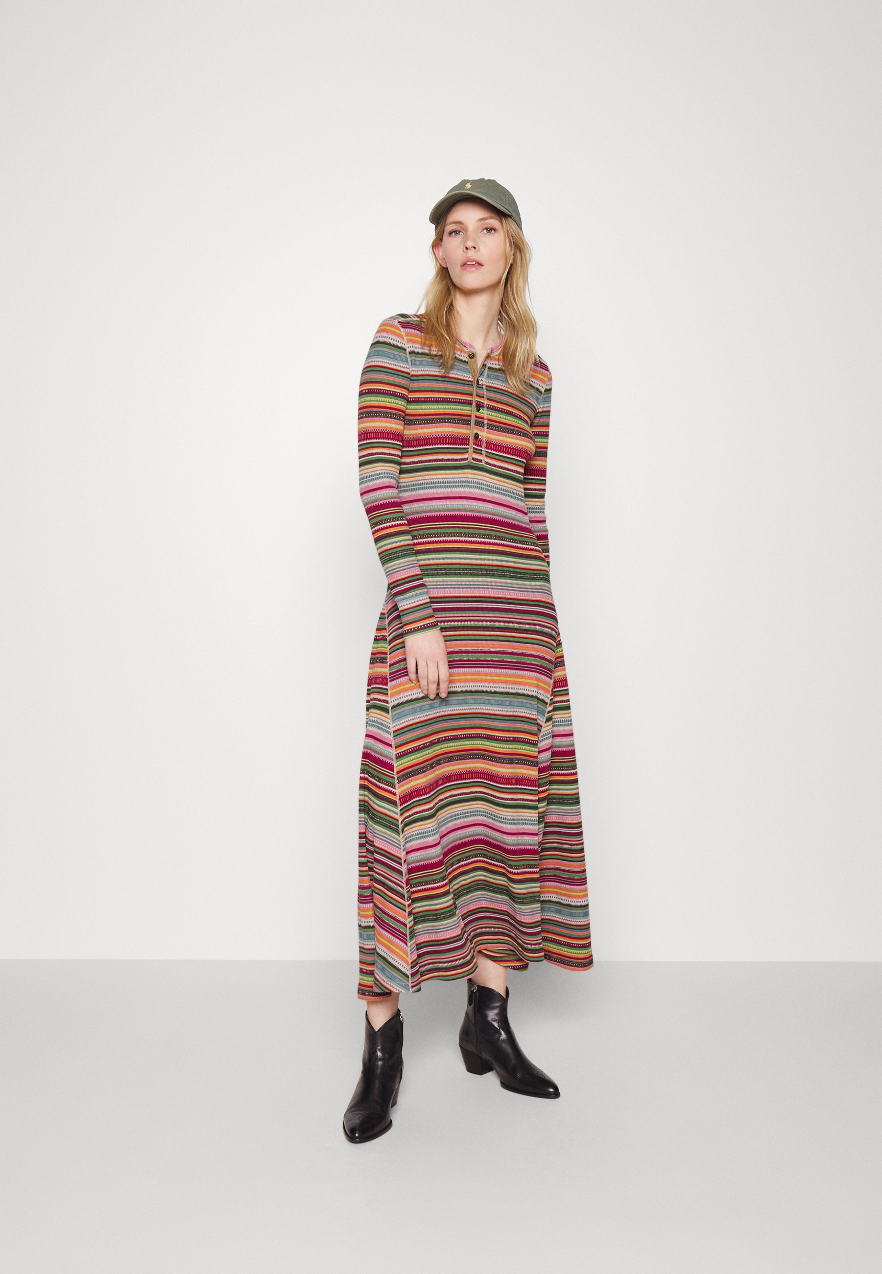 Polo Ralph Lauren LONG SLEEVE-DAY DRESS - Day dress - multi stripe/multi-coloured