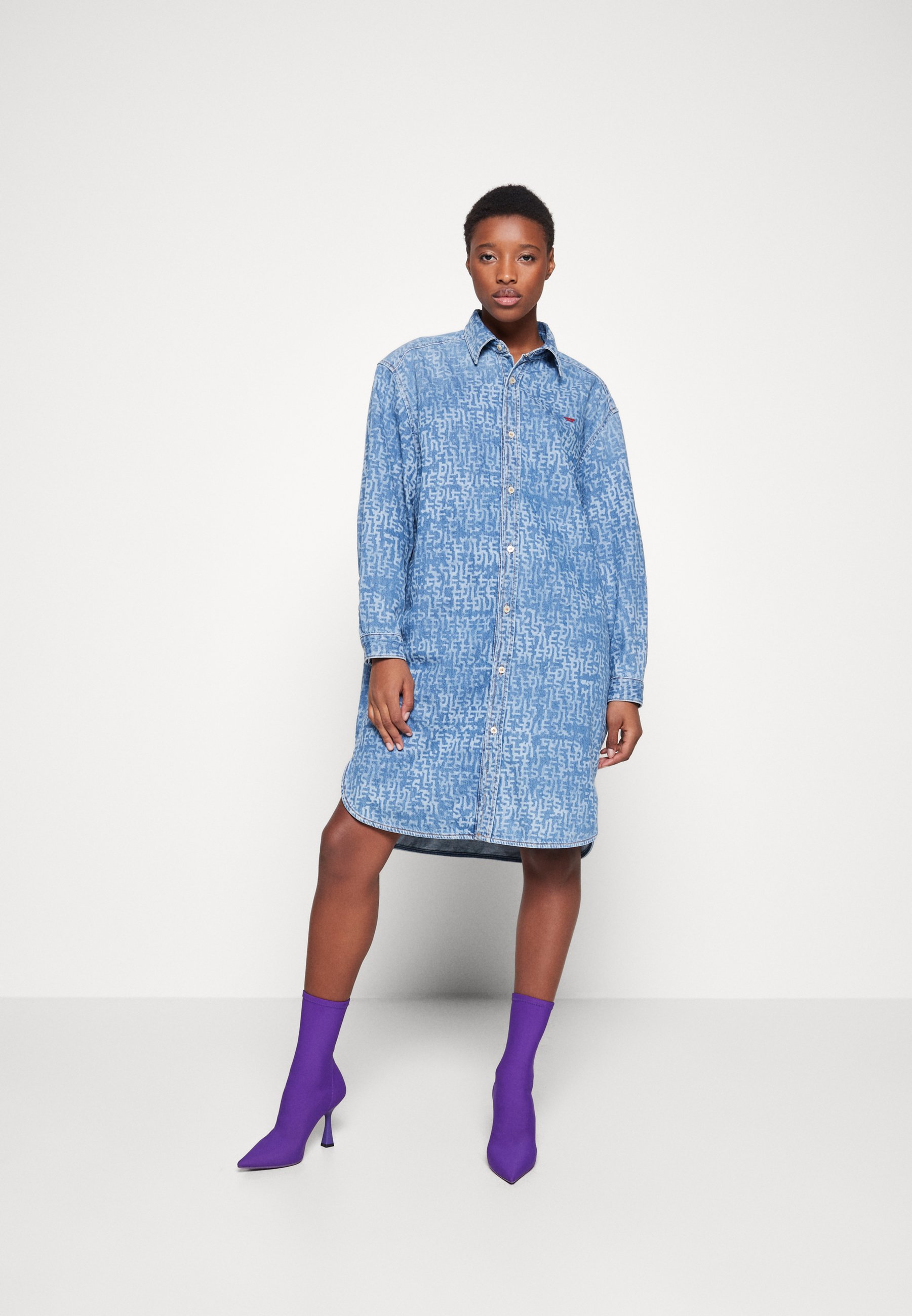 Diesel DE-BLEX - Day dress - denim/blue-black denim
