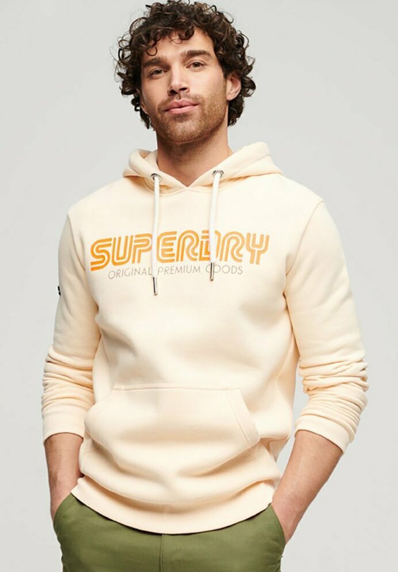 Superdry VINTAGE RETRO REPEAT  - Hoodie - nude marl/nude