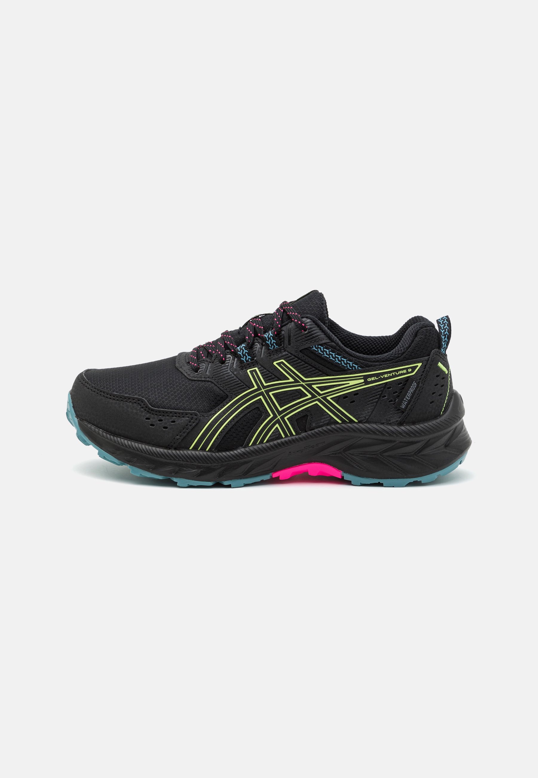 ASICS GEL-VENTURE 9 WP - Trail running shoes - black/lime green/black