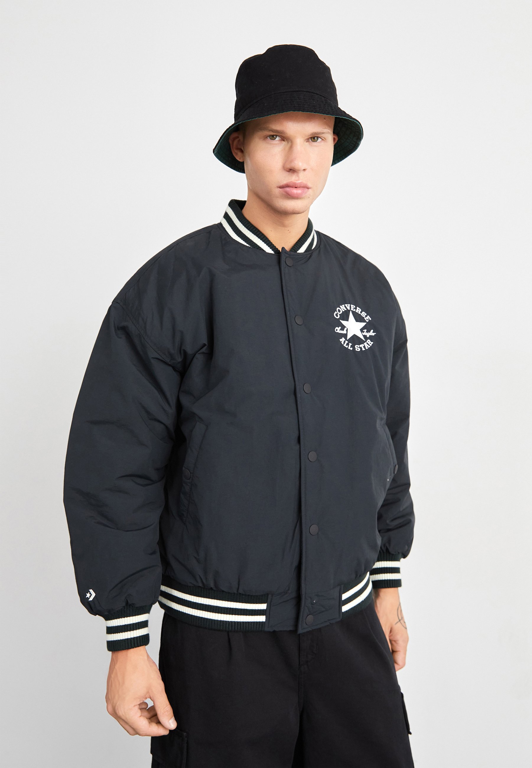 Converse ALL STAR VARSITY PADDED JACKET - Bomber Jacket - black