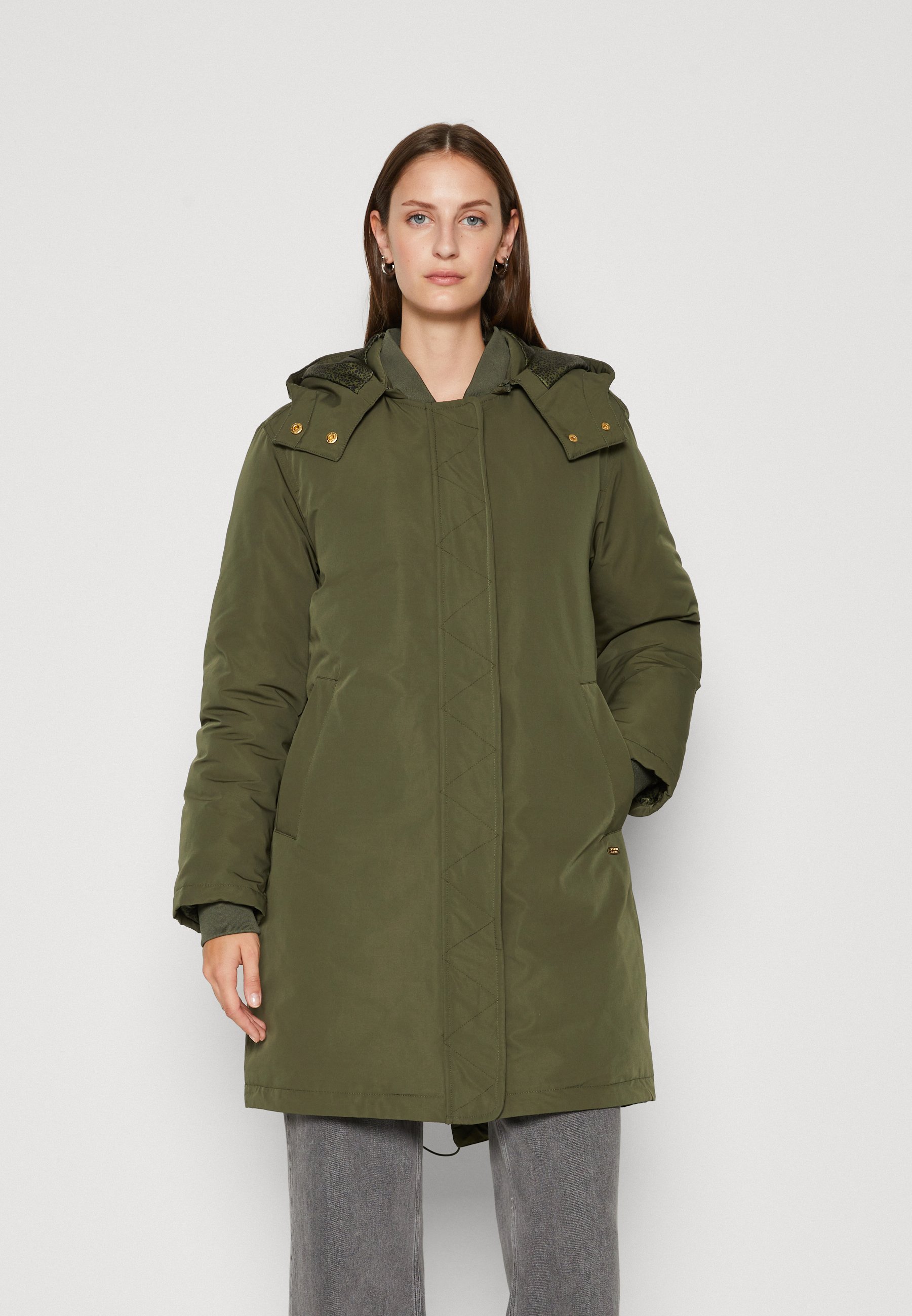 Scotch & Soda WATER REPELLENT MID LENGTH PARKA - Winter coat - green/khaki