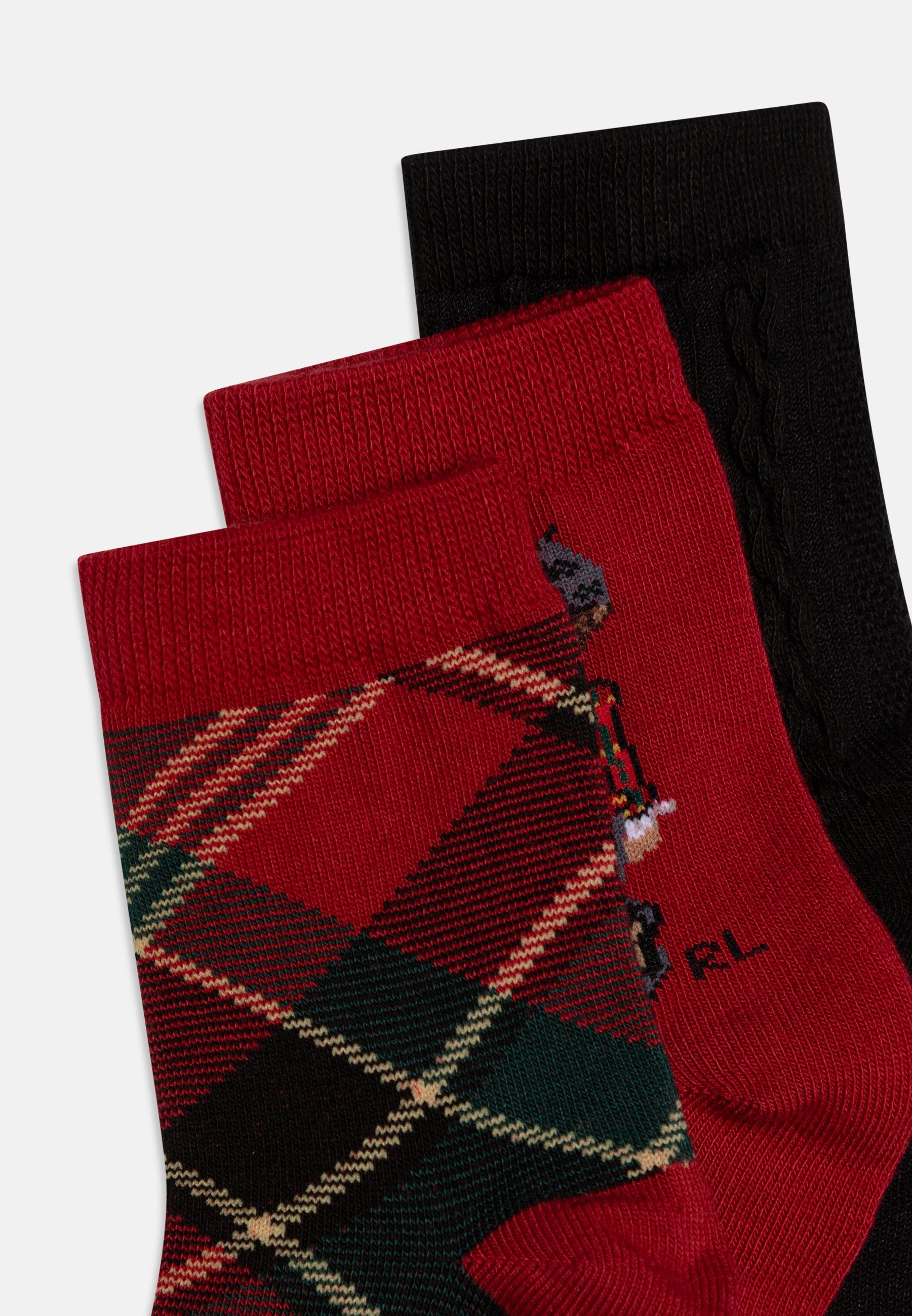 Polo Ralph Lauren HOLIDAY CREW UNISEX 3 PACK - Socks - red/black/multi-coloured/red