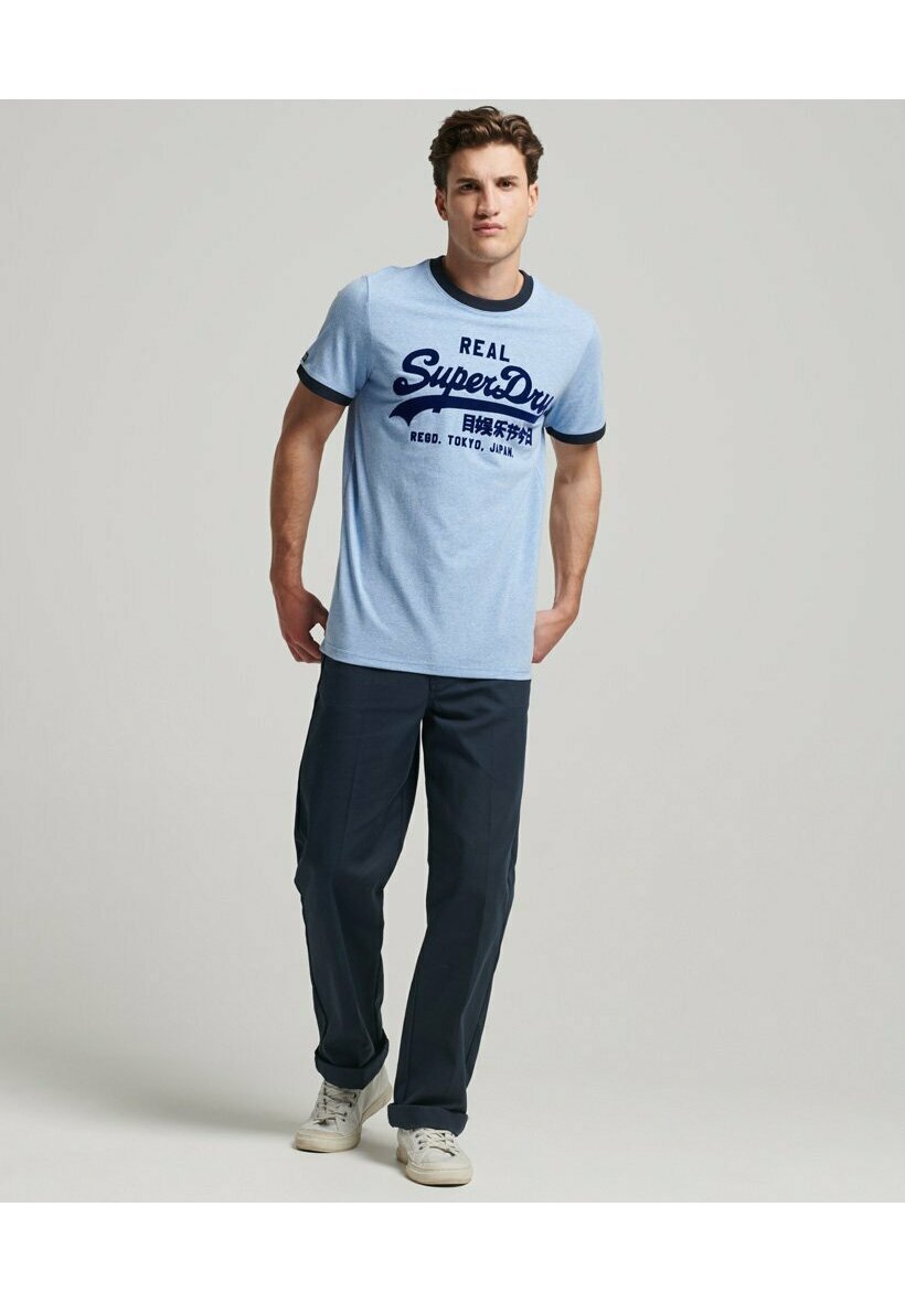 Superdry TONAL VINTAGE LOGO  - Print T-shirt - halifax blue grit eclipse navy/light blue