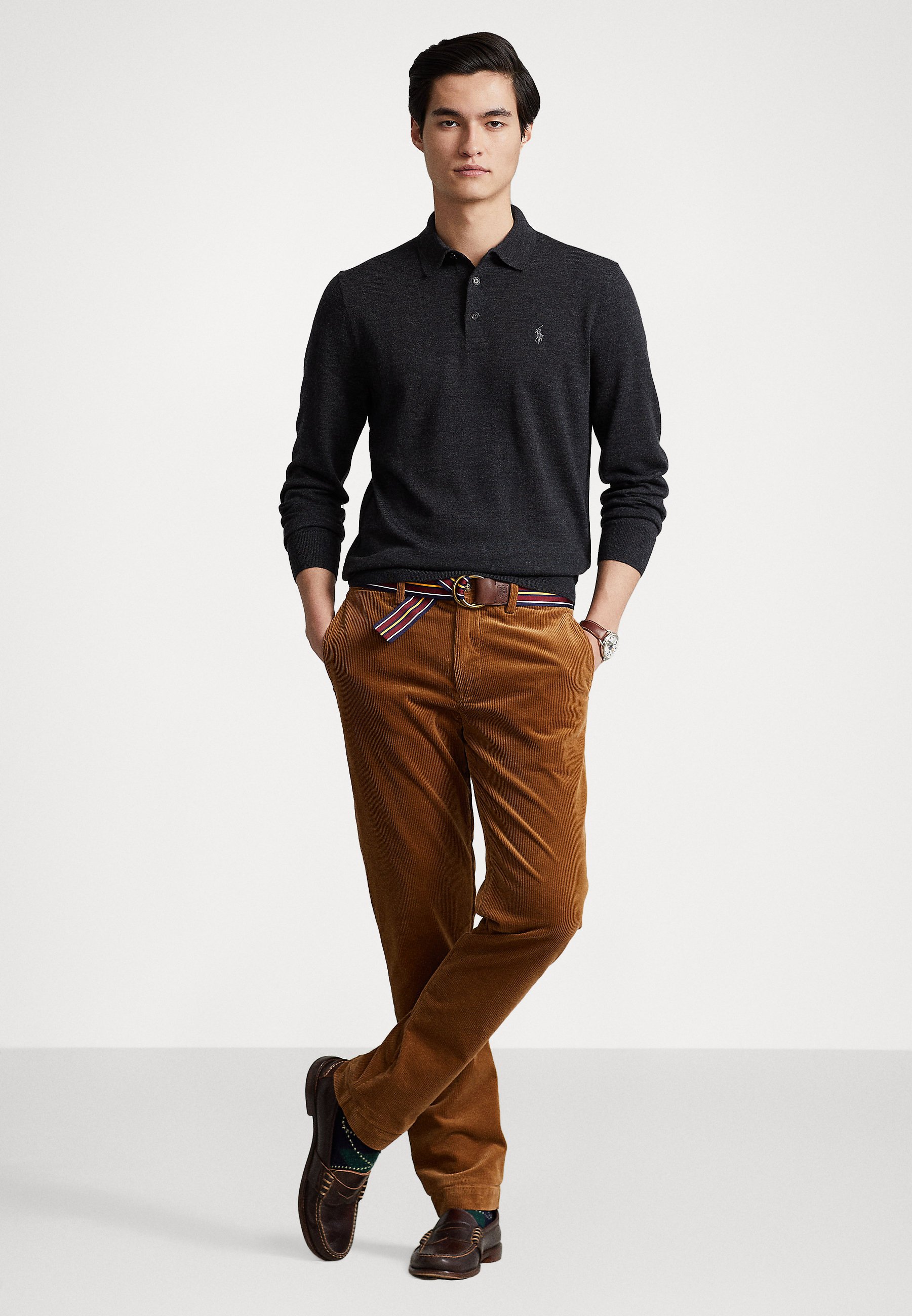 Polo Ralph Lauren LONG SLEEVE - Jumper - dark granite/dark grey
