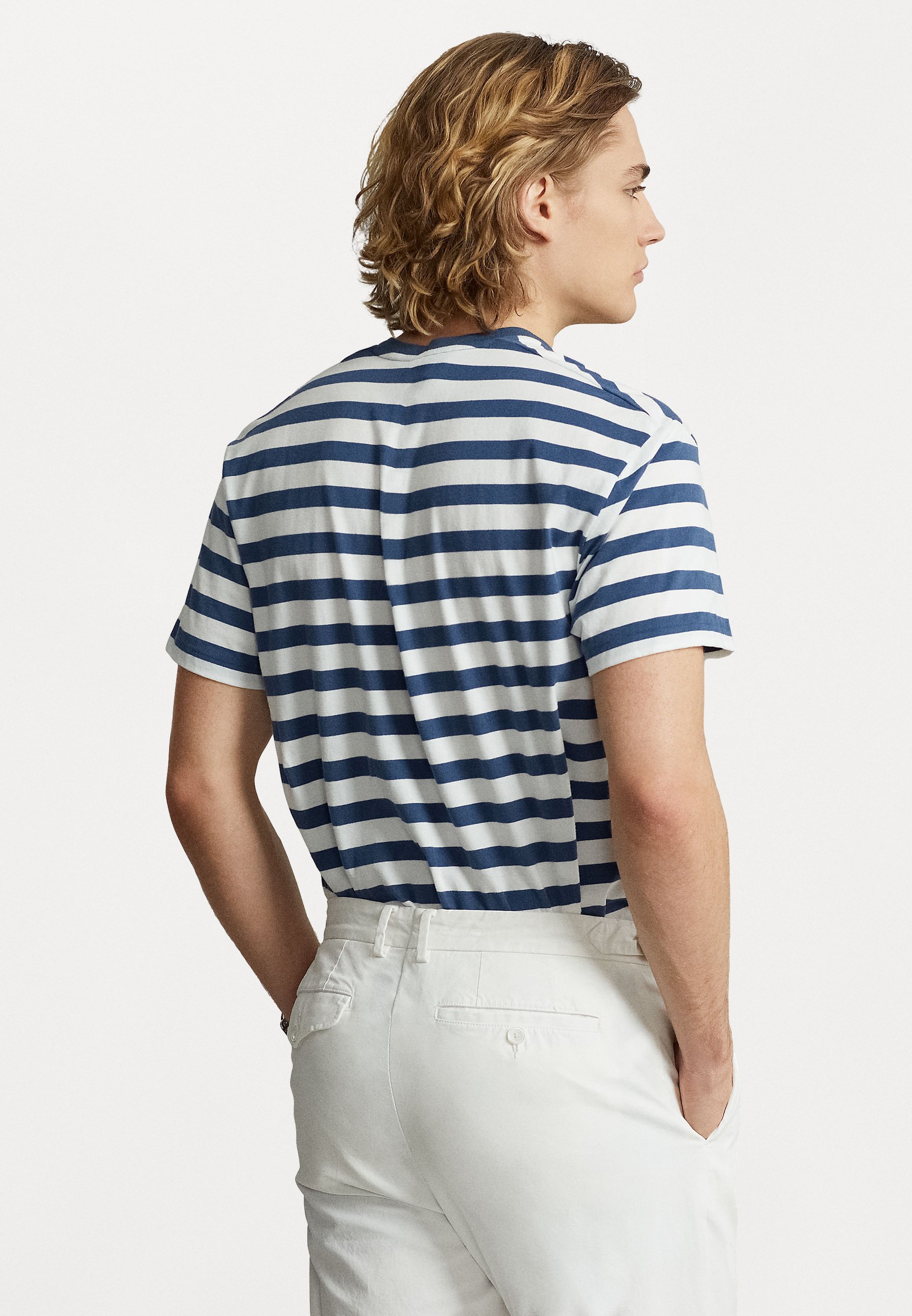 Polo Ralph Lauren CLASSIC FIT STRIPED JERSEY T-SHIRT - Basic T-shirt - nevis/clancy blue/dark blue