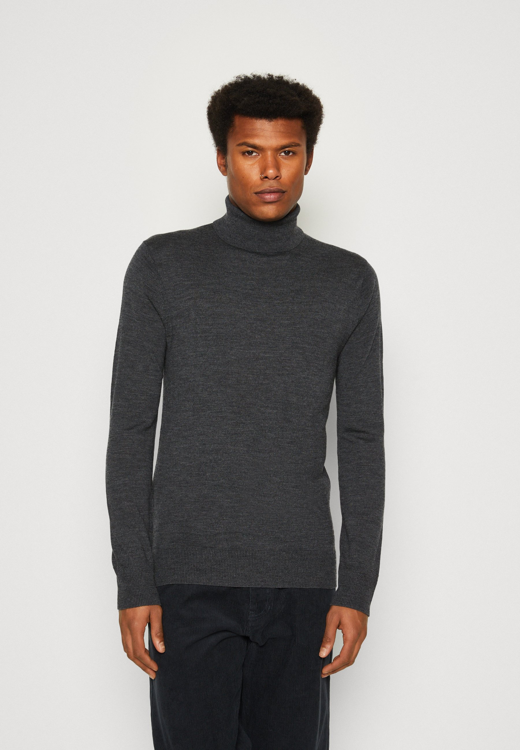 Scotch & Soda REGULAR FIT TURTLENECK  - Jumper - moondust/dark grey