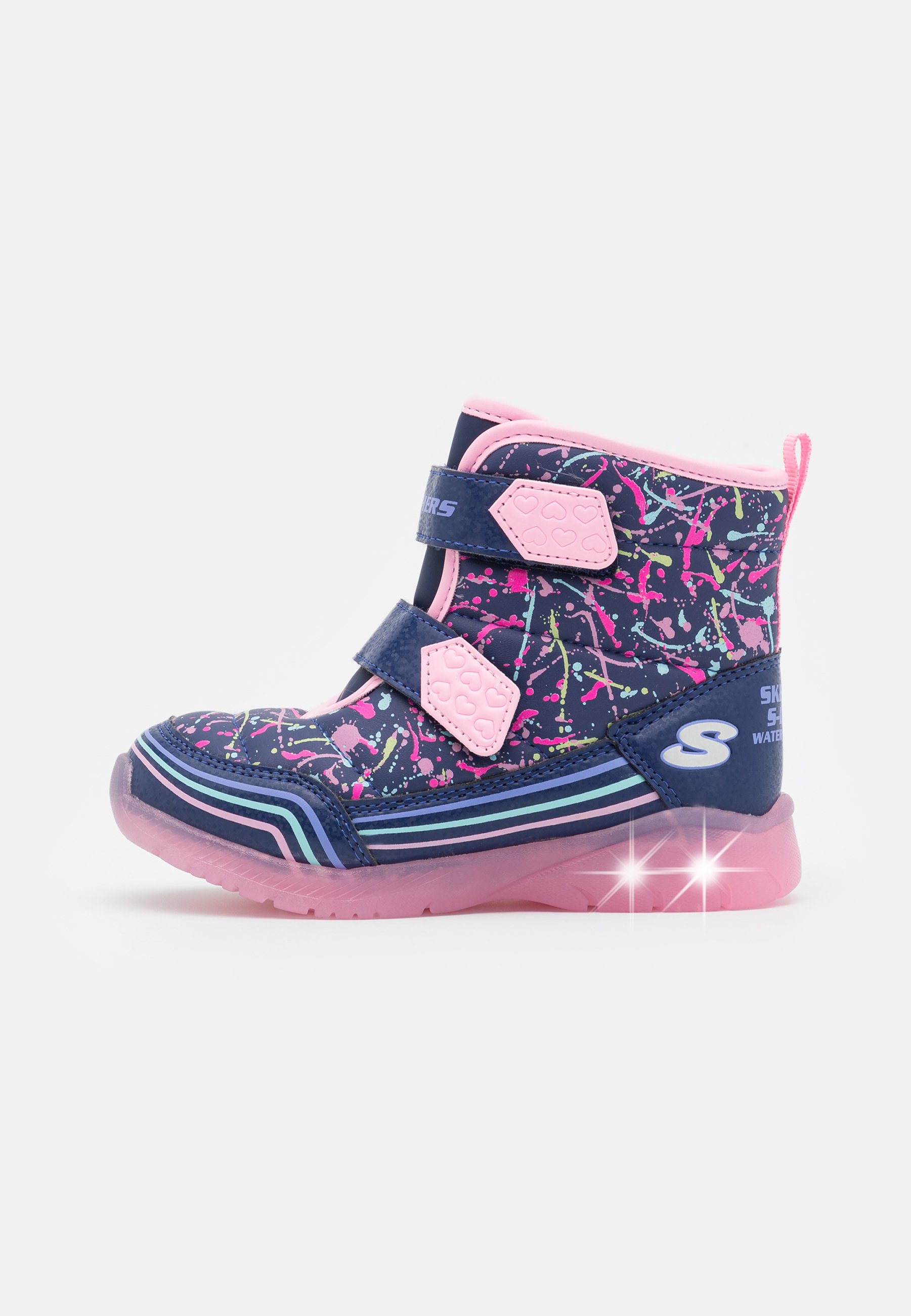 Skechers ILLUMI BRIGHTS - Classic ankle boots - navy/pink/dark blue