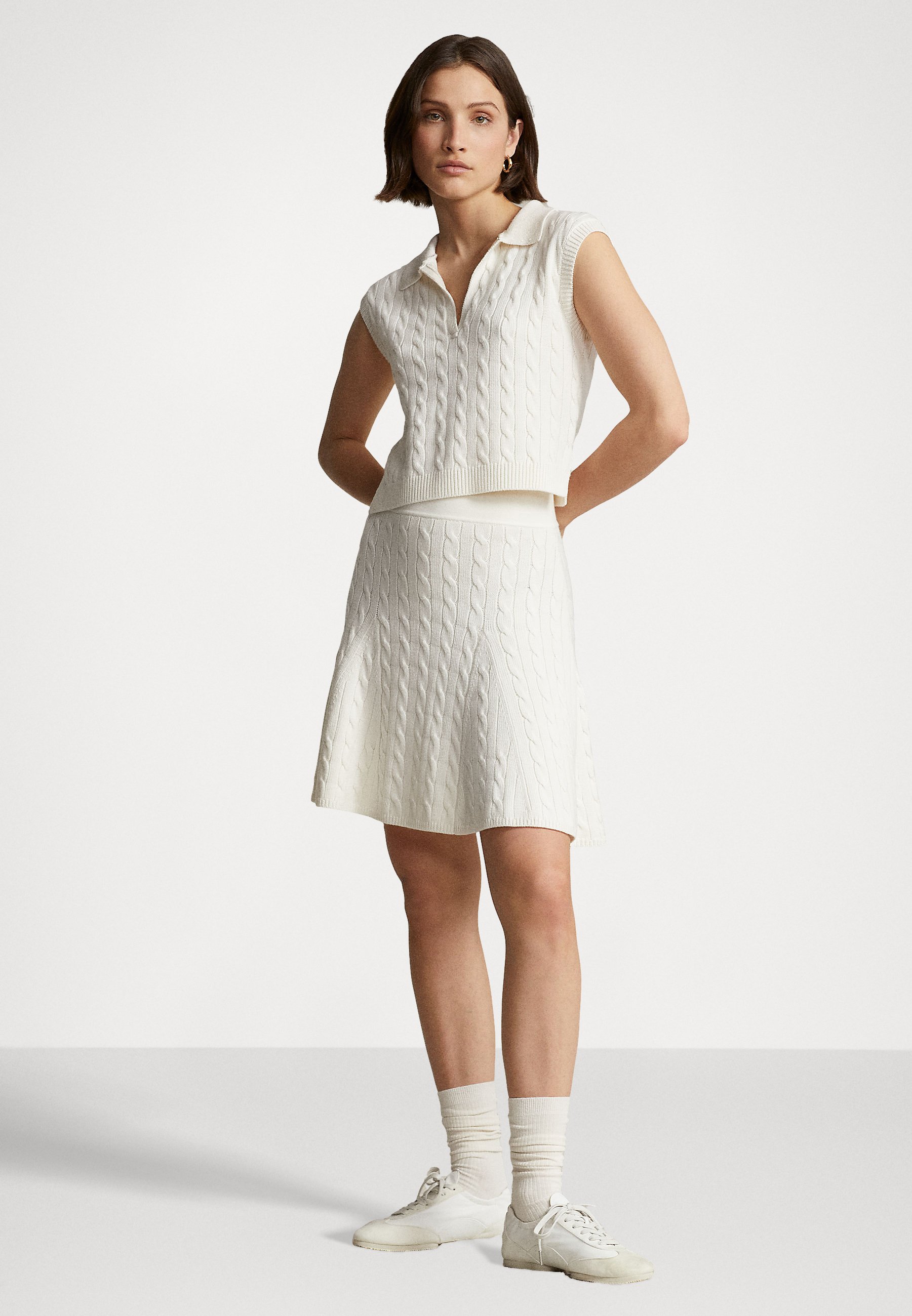 Polo Ralph Lauren SKIRT MID - Mini skirt - cream/off-white