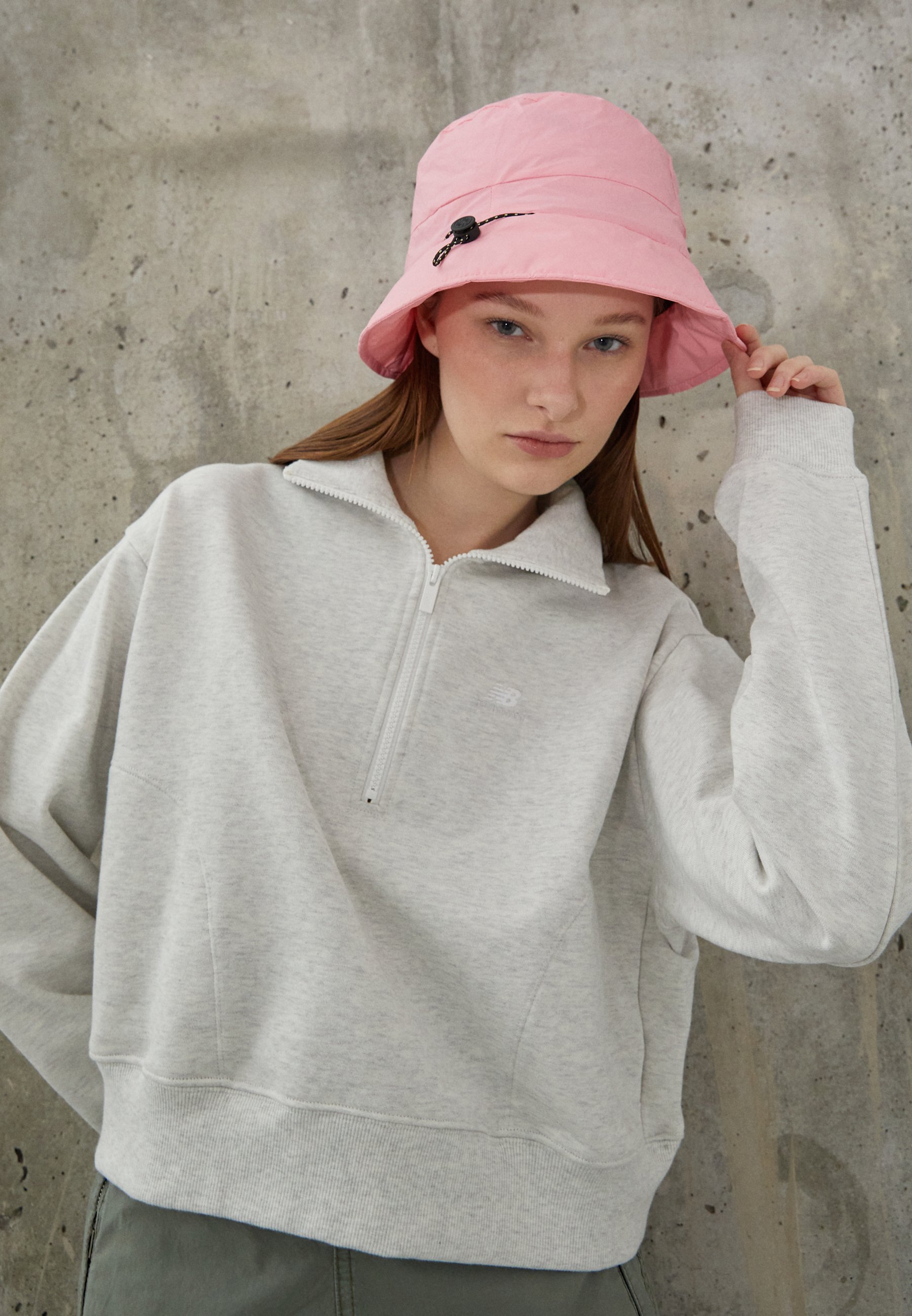 NB ATHLETICS REMASTERED FRENCH TERRY 1/4 ZIP - Sweatshirt - sea salt heather/light grey