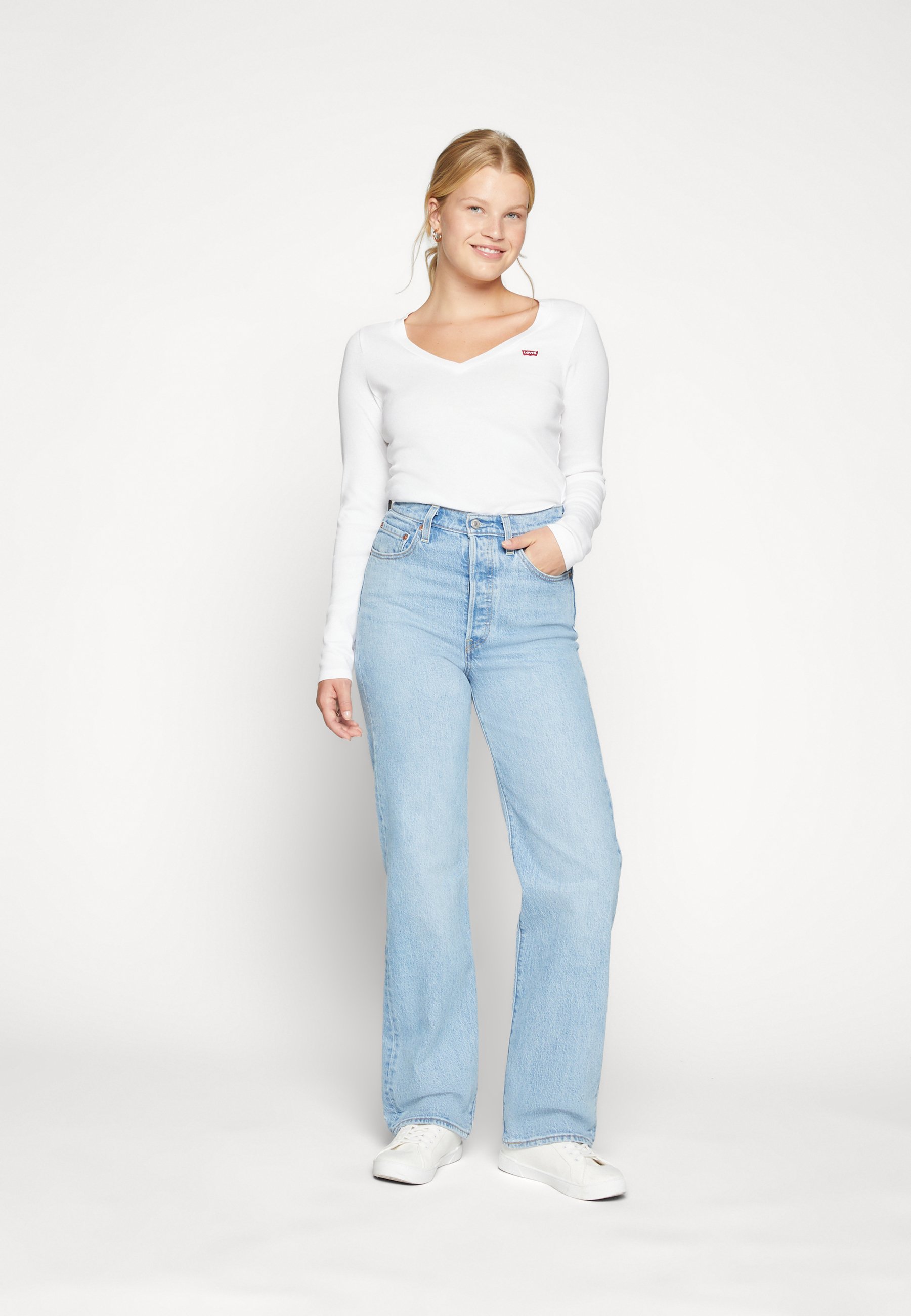 Levi's® RIBCAGE FULL LENGTH - Straight leg jeans - samba tango light/light-blue denim