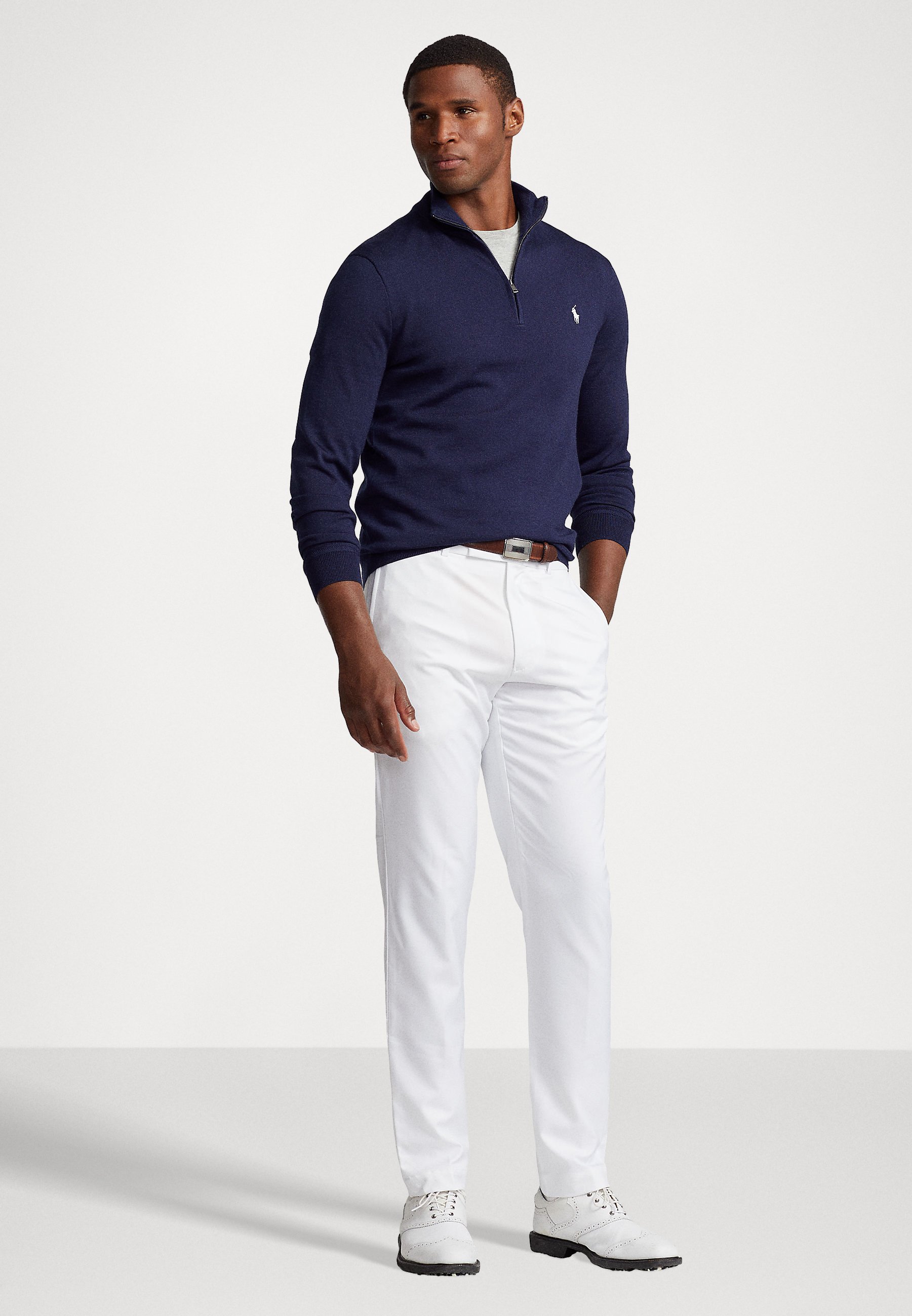 Polo Ralph Lauren LONG SLEEVE - Jumper - refined navy/white/dark blue