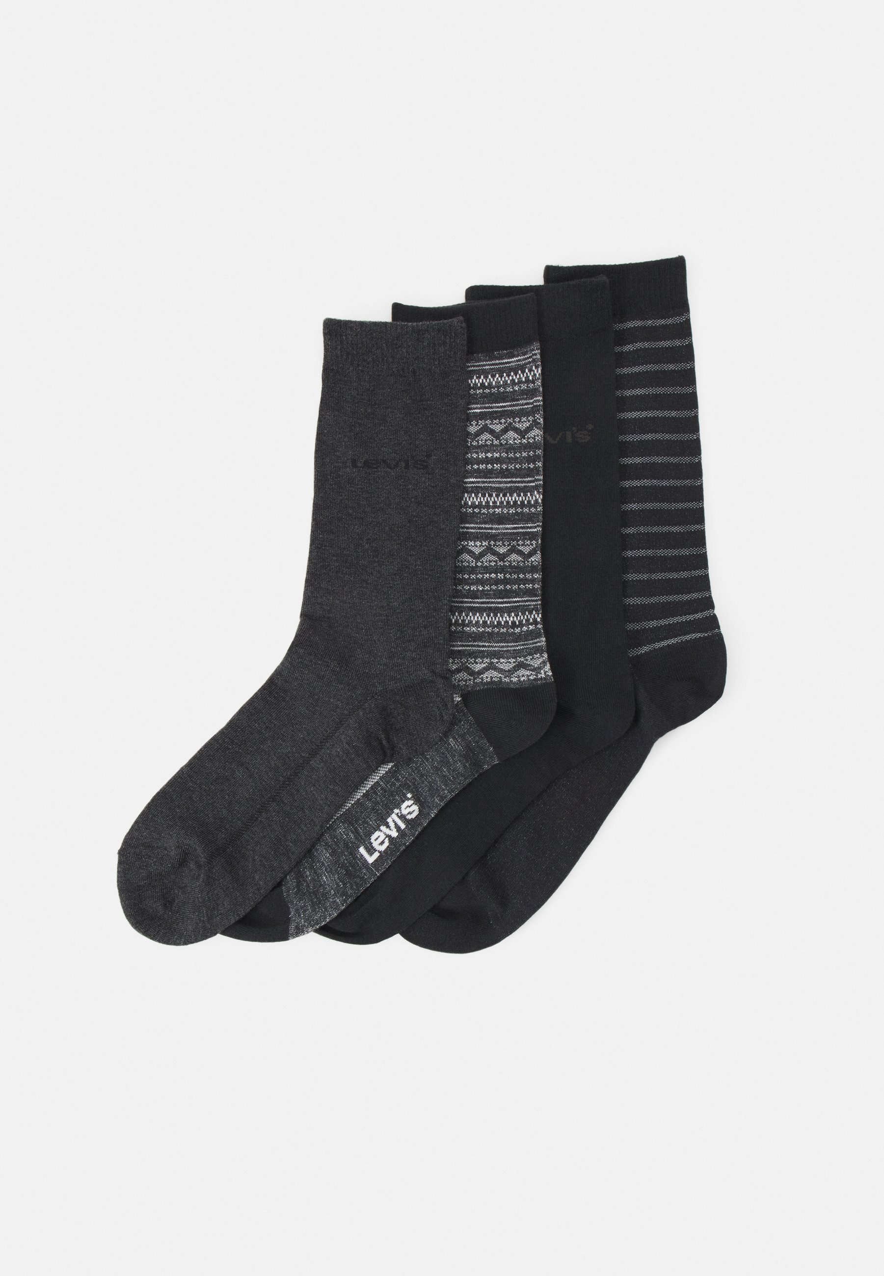 Levi's® GIFTBOX REG CUT DENIM FAIR ISLE 4 PACK - Socks - black