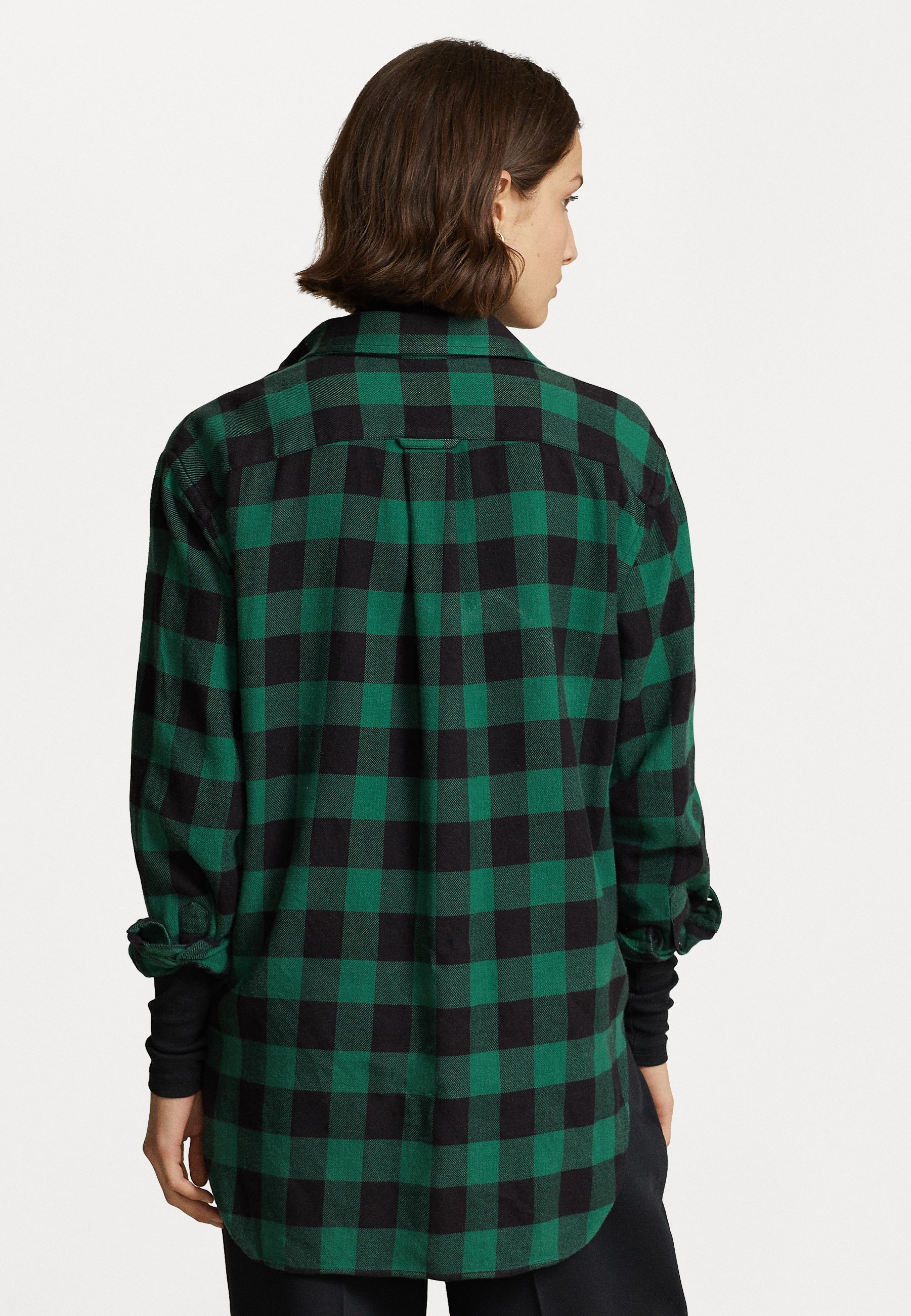 Polo Ralph Lauren LONG SLEEVE BUTTON FRONT SHIRT - Button-down blouse - green/black/green