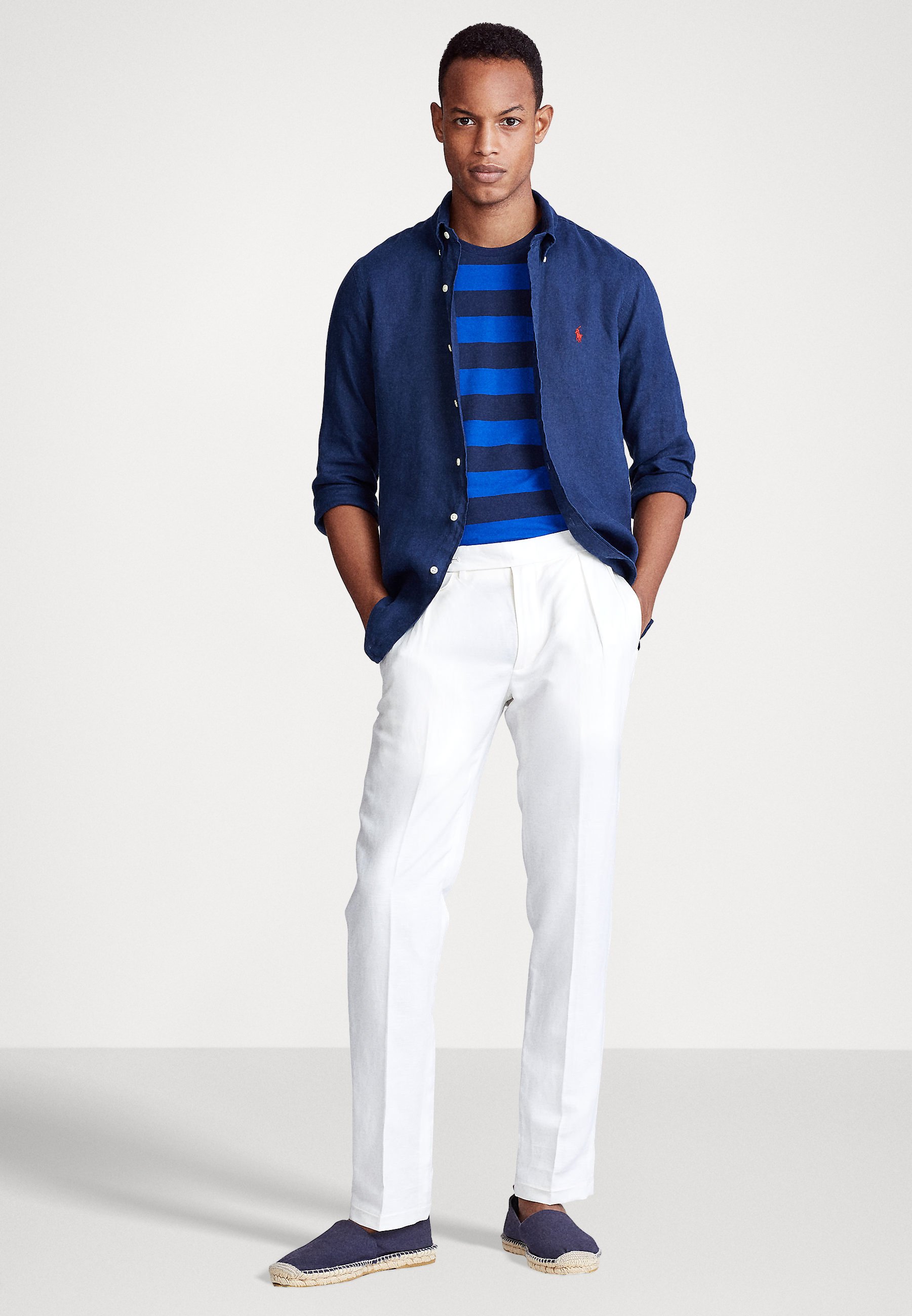 Polo Ralph Lauren CUSTOM FIT LINEN SHIRT - Shirt - newport navy/dark blue