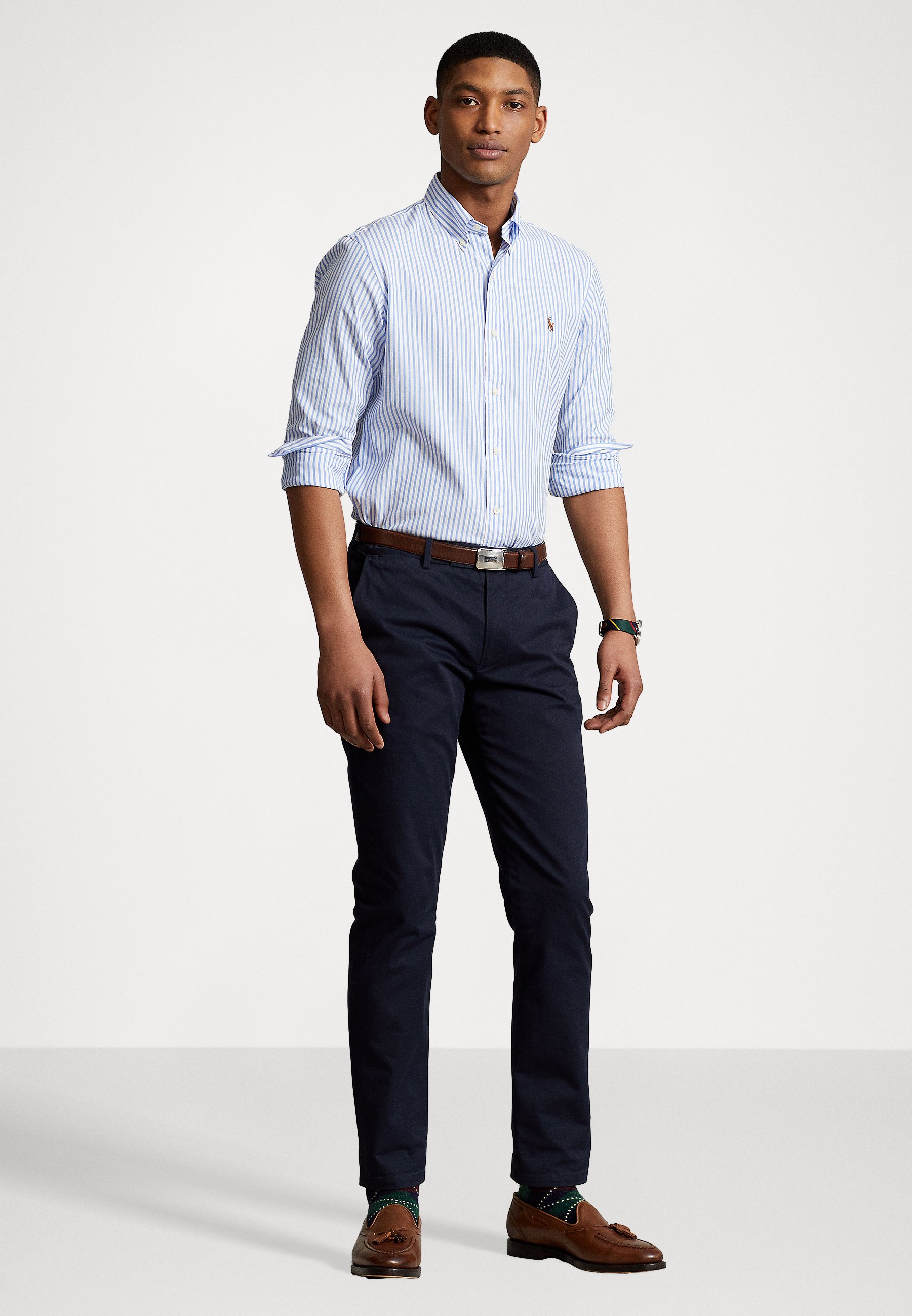 Polo Ralph Lauren CUSTOM FIT STRIPED STRETCH OXFORD SHIRT - Shirt - blue/white/blue