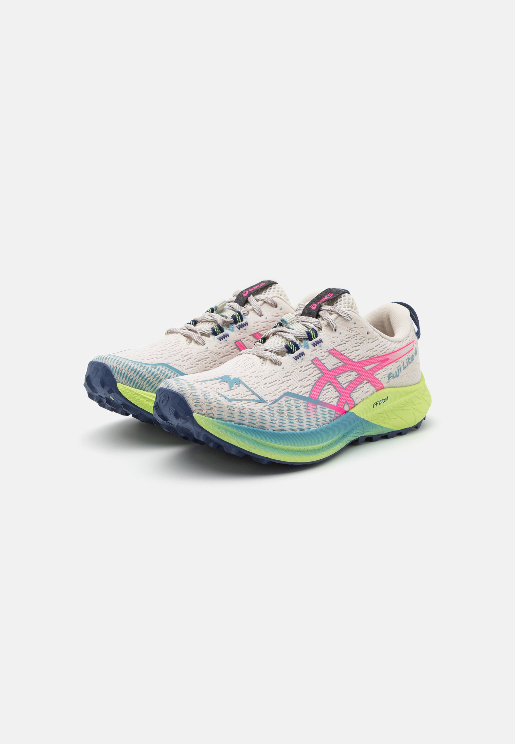 ASICS FUJI LITE 4 - Trail running shoes - birch/hot pink/beige